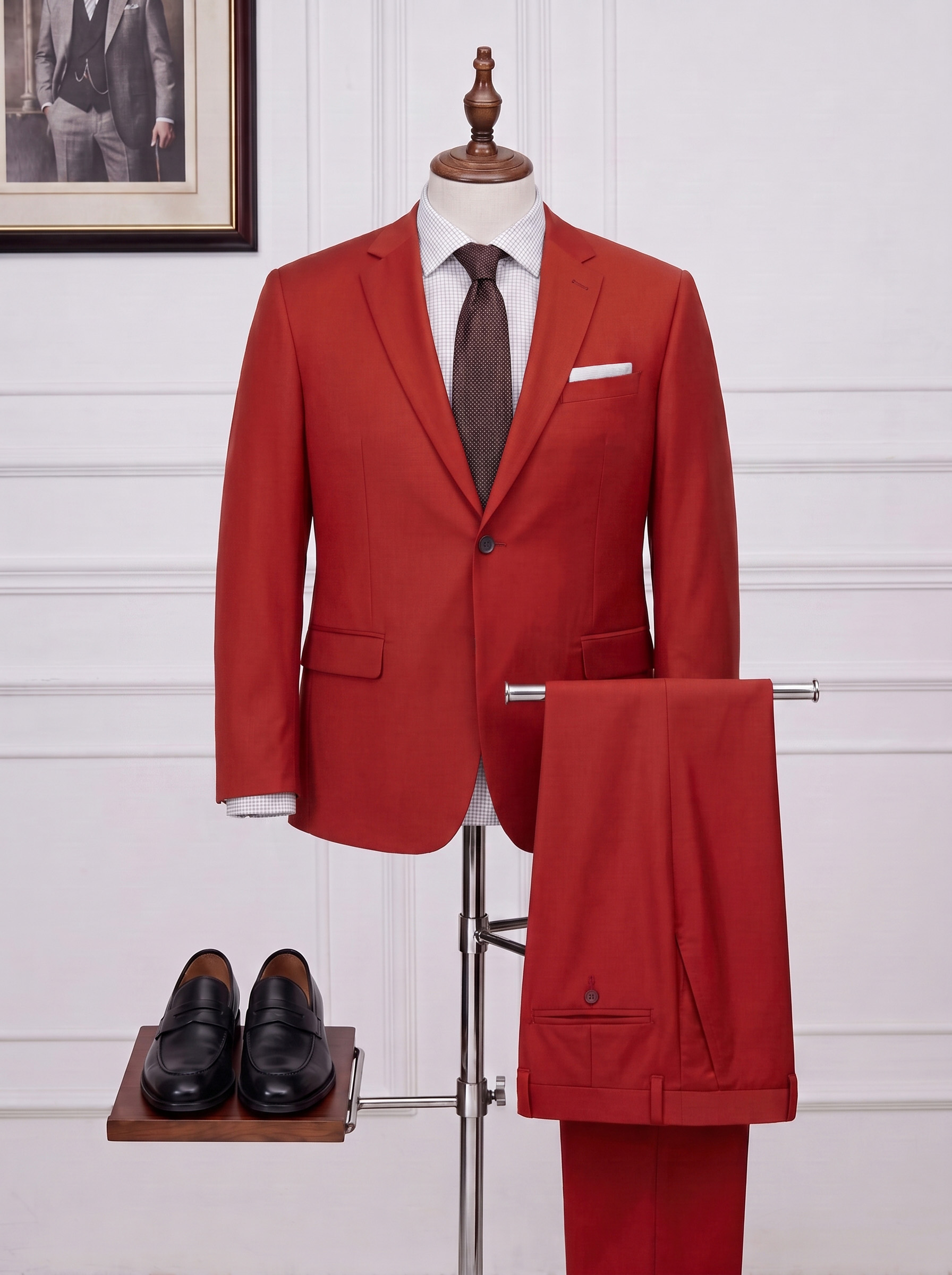 Big and Tall Men's Red Suit Set