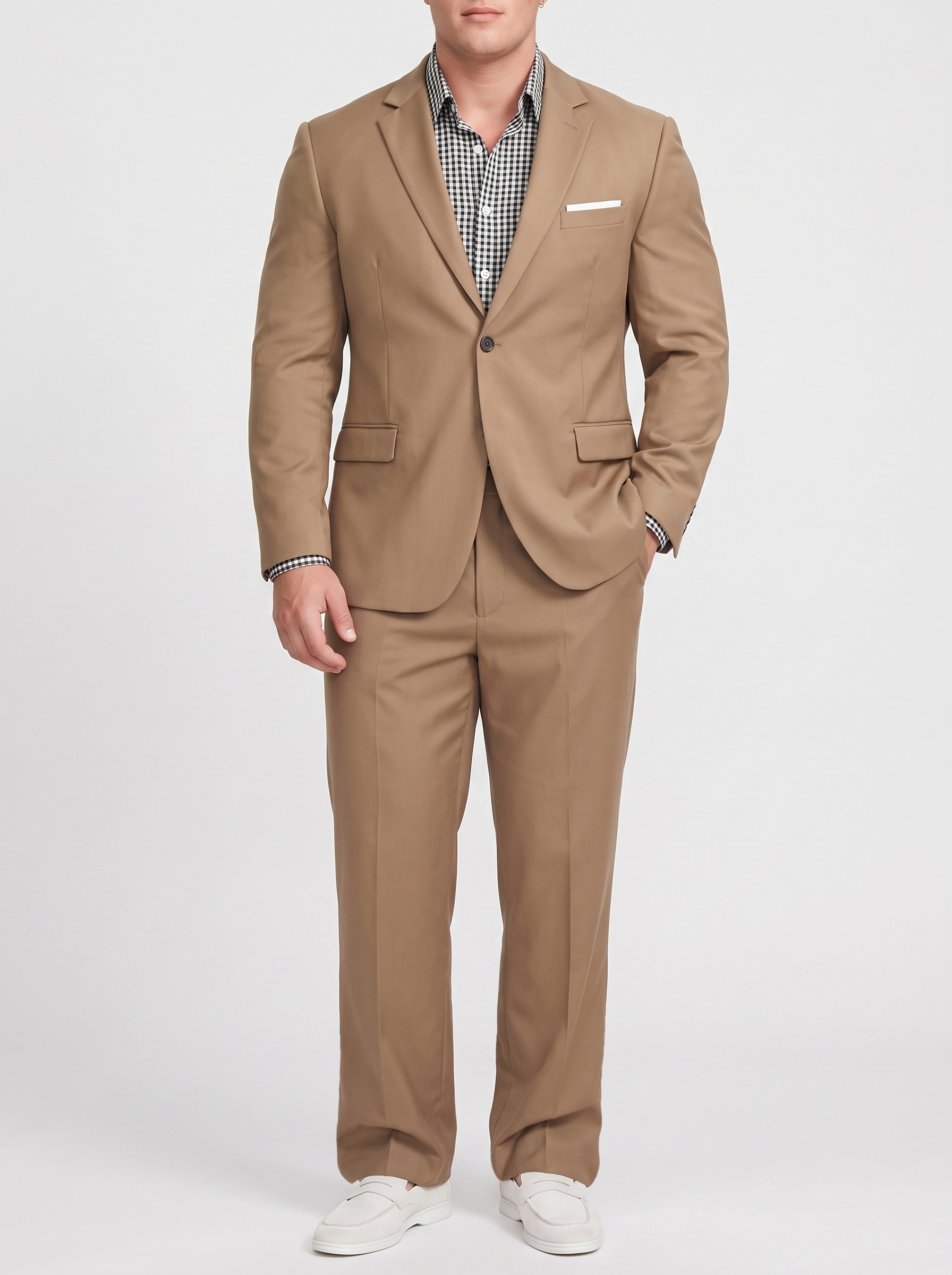 Big and Tall Men's Khaki Suit Set