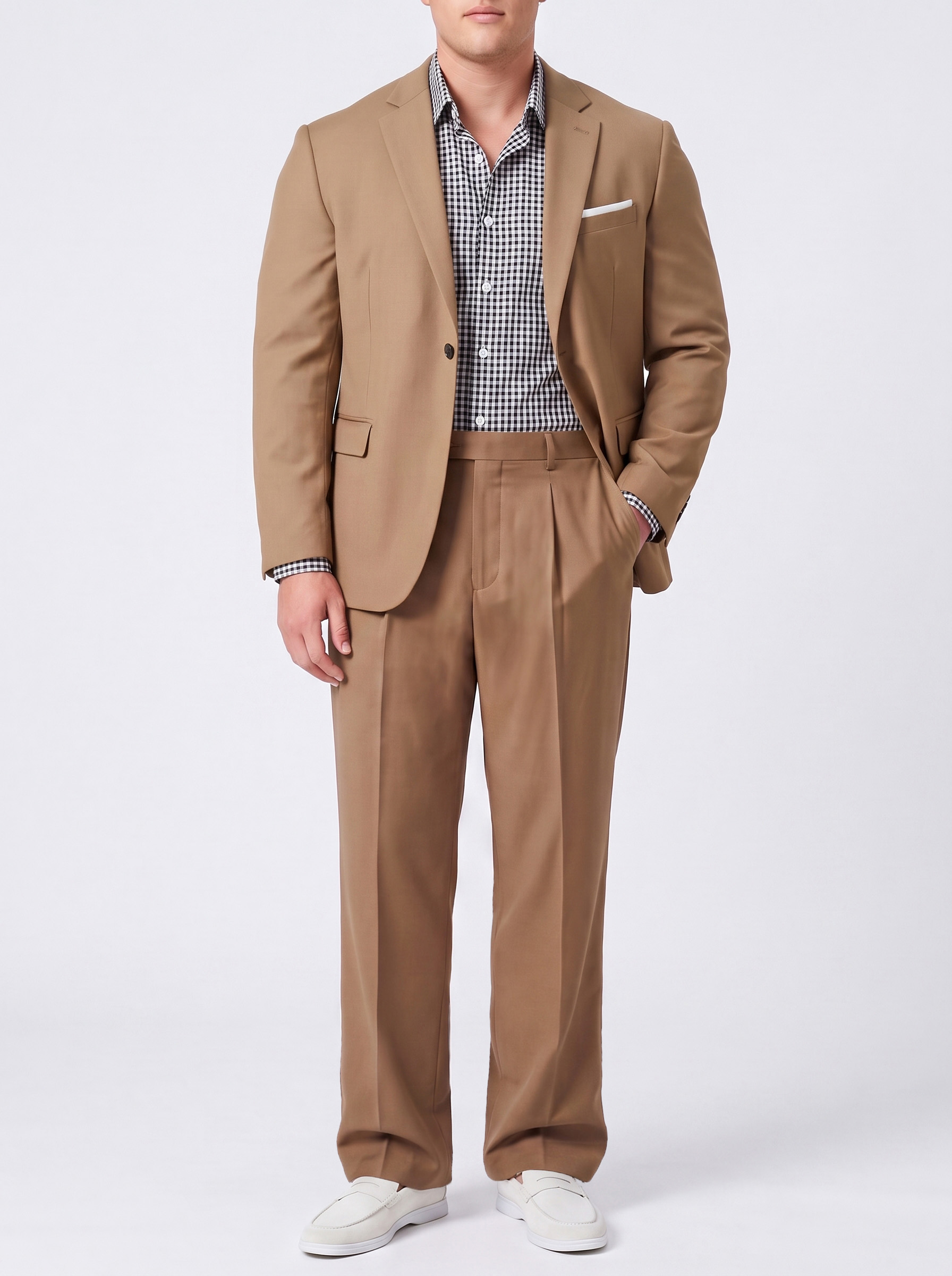 Big and Tall Men's Khaki Suit Set