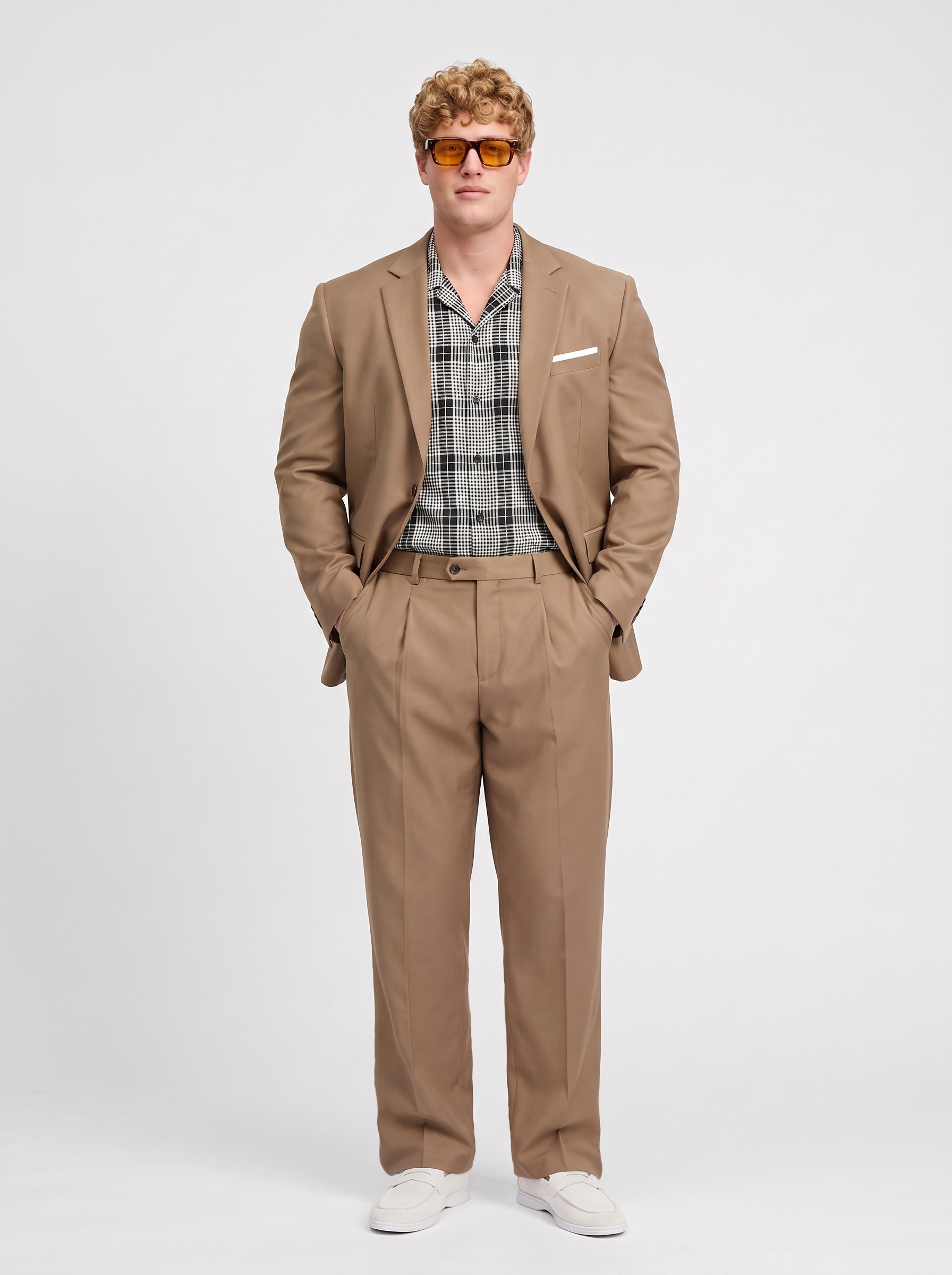 Big and Tall Men's Khaki Suit Set