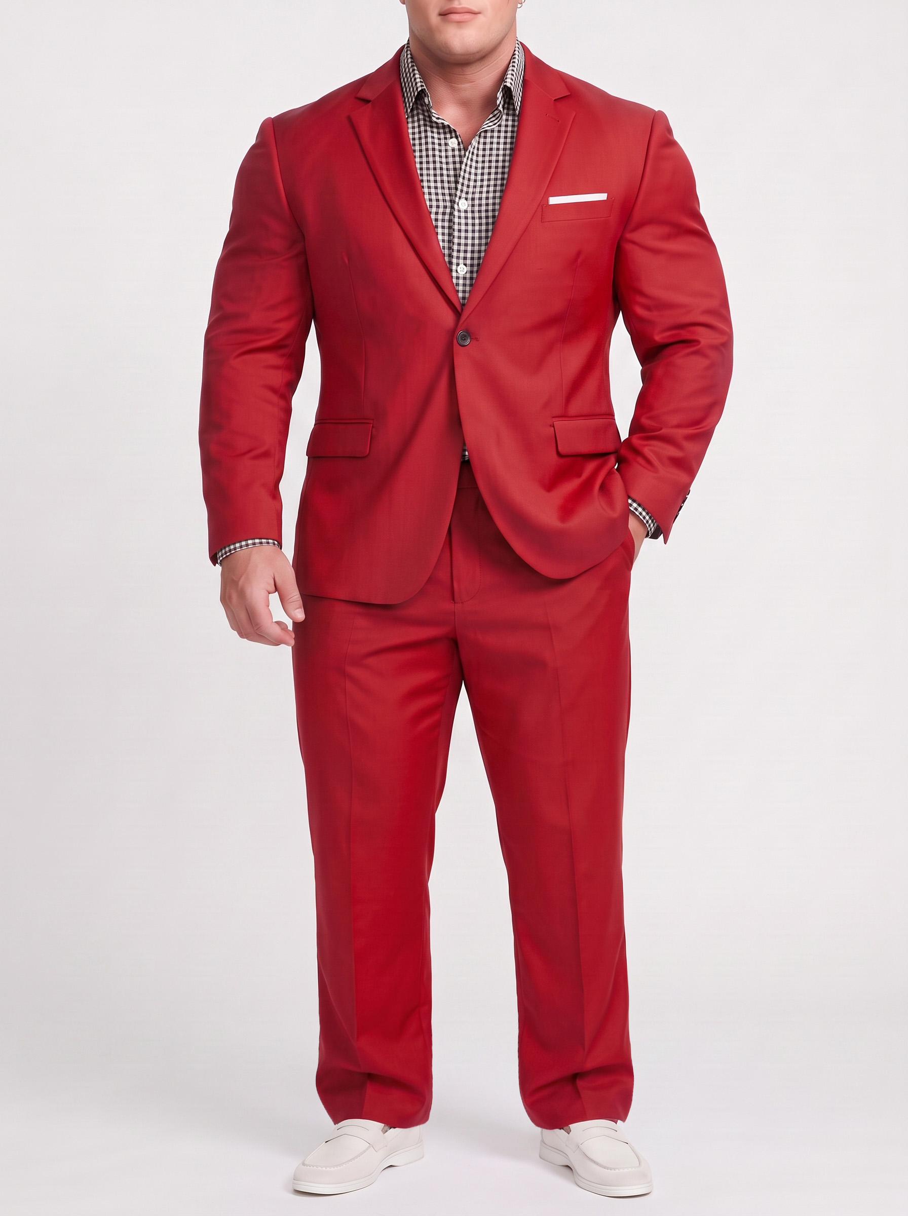 Big and Tall Men's Red Suit Set