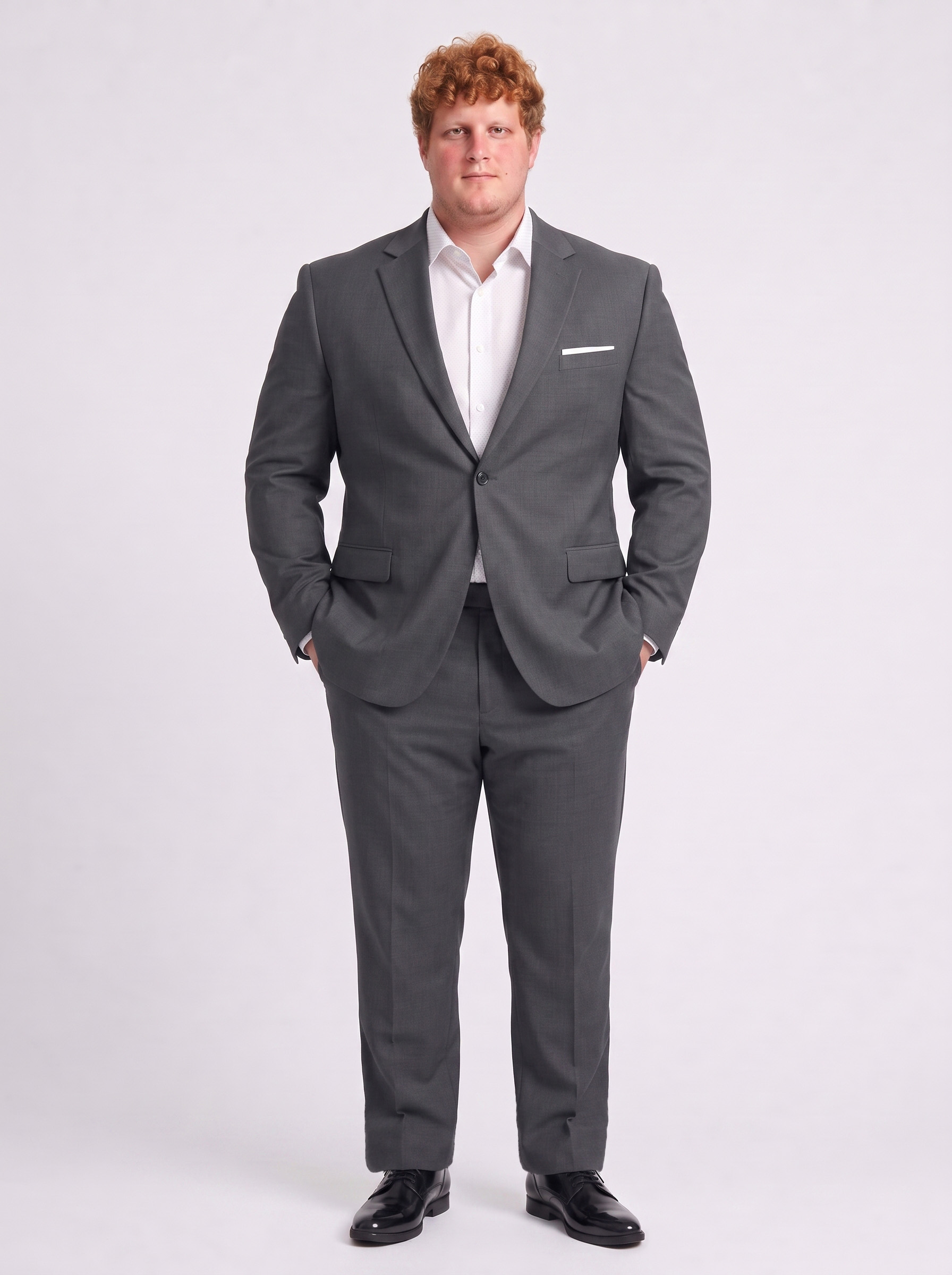 Big and Tall Men's Grey Suit Set
