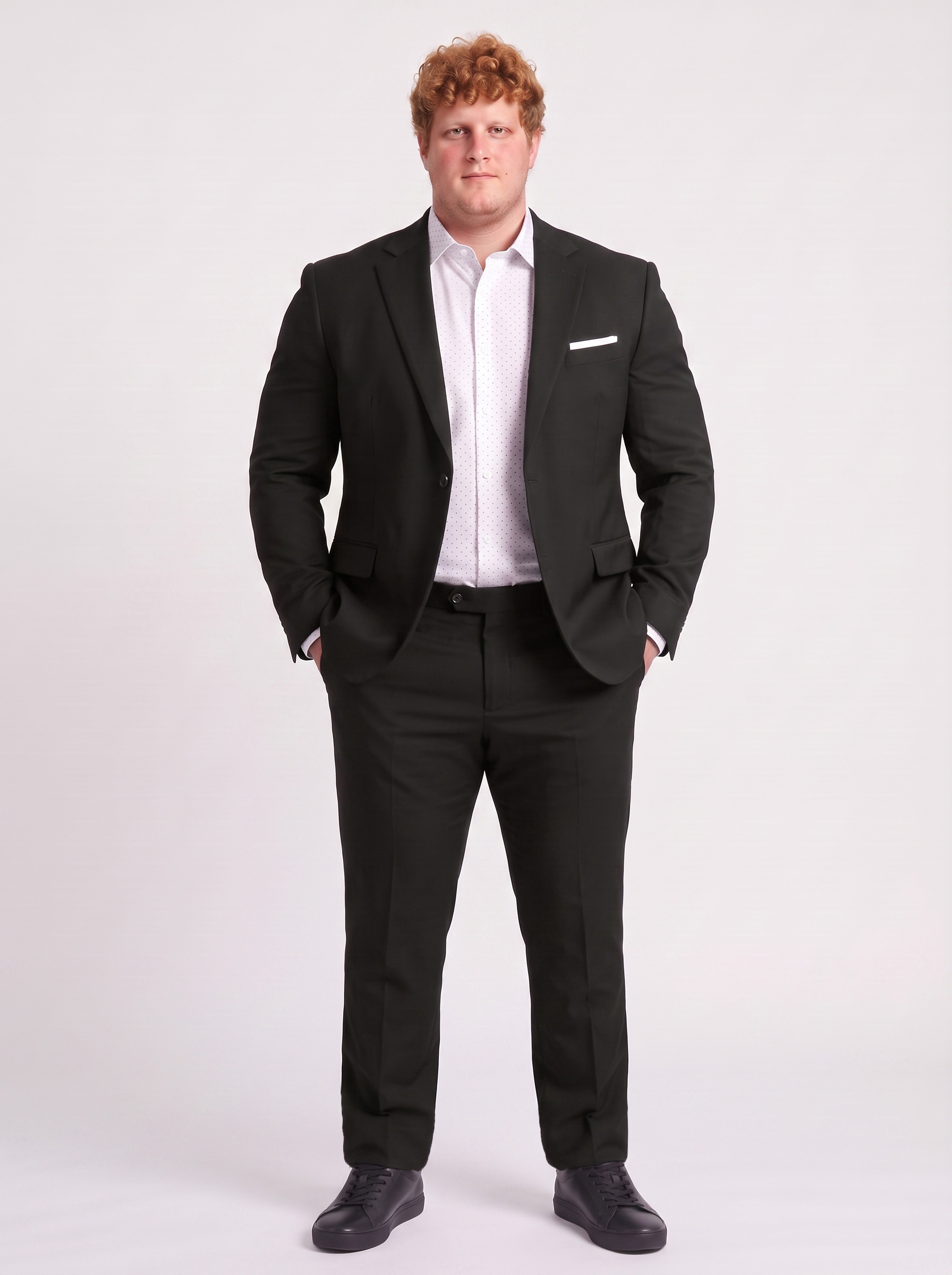 Big and Tall Men's Black Suit Set