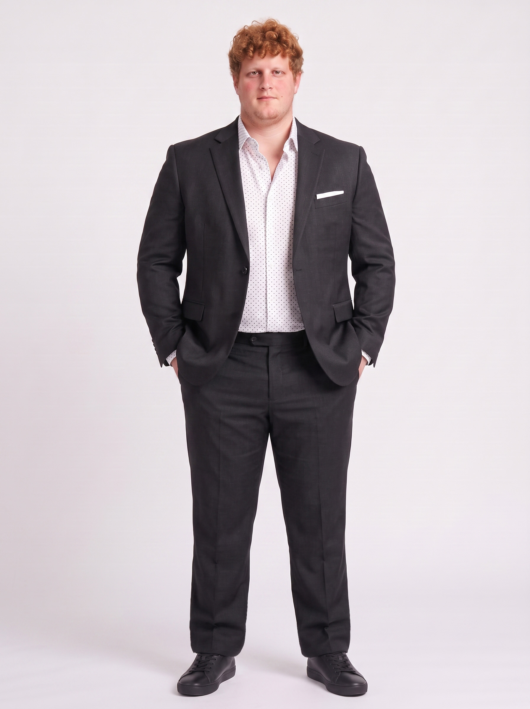 Big and Tall Men's Charcoal black Suit Set