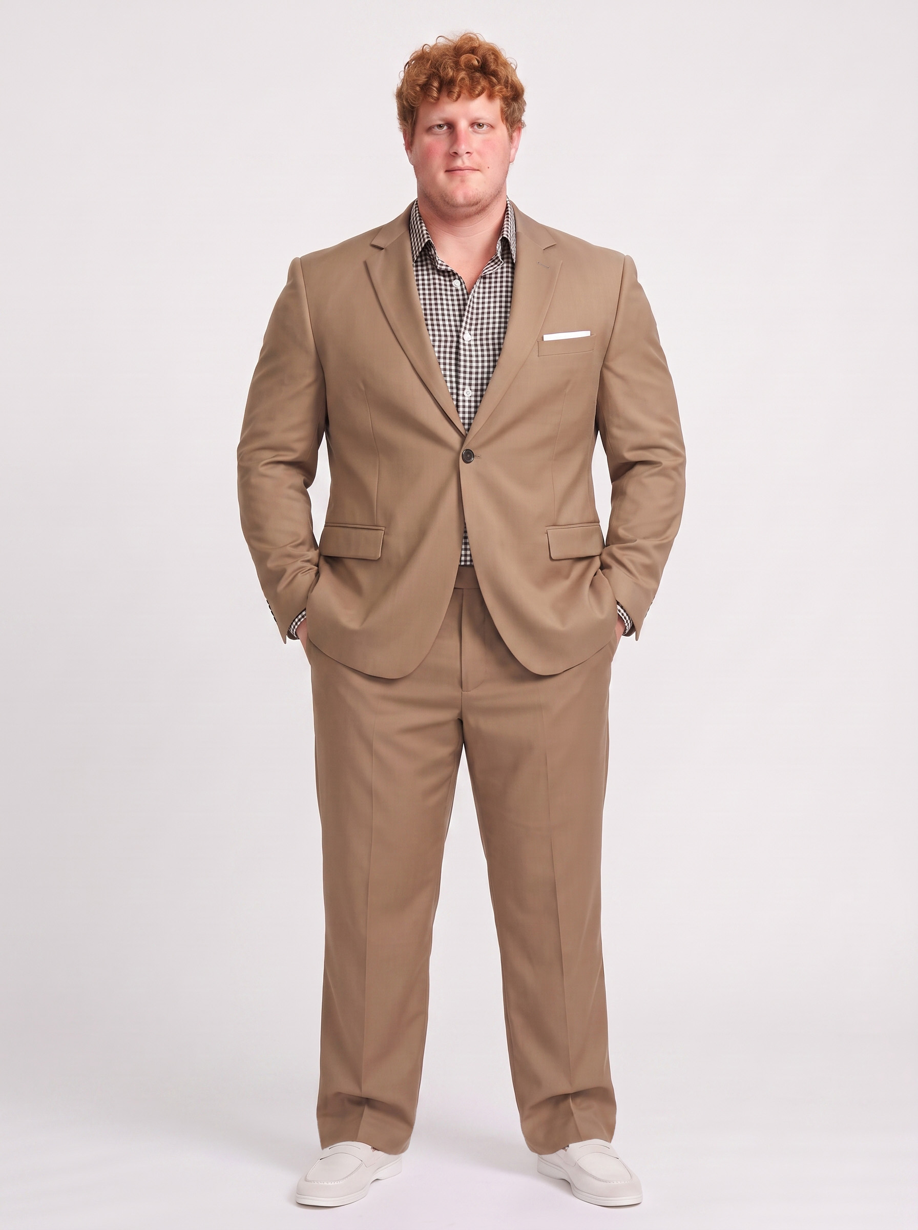 Big and Tall Men's Khaki Suit Set