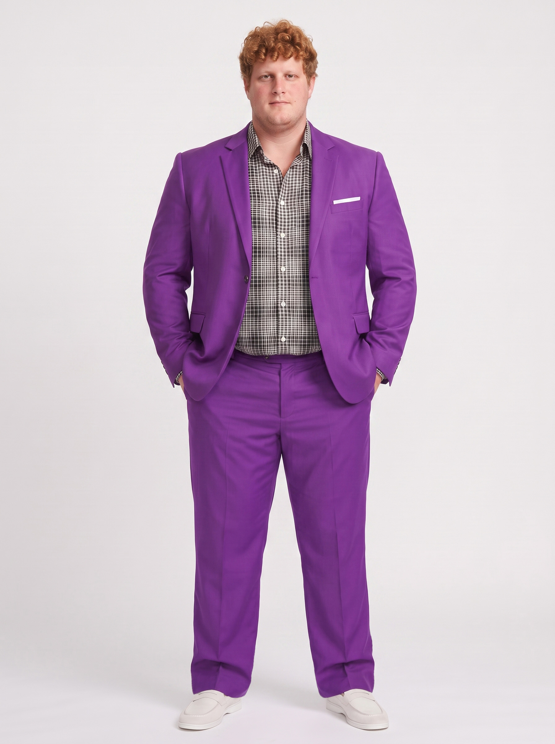 Big and Tall Men's Violet Suit Set