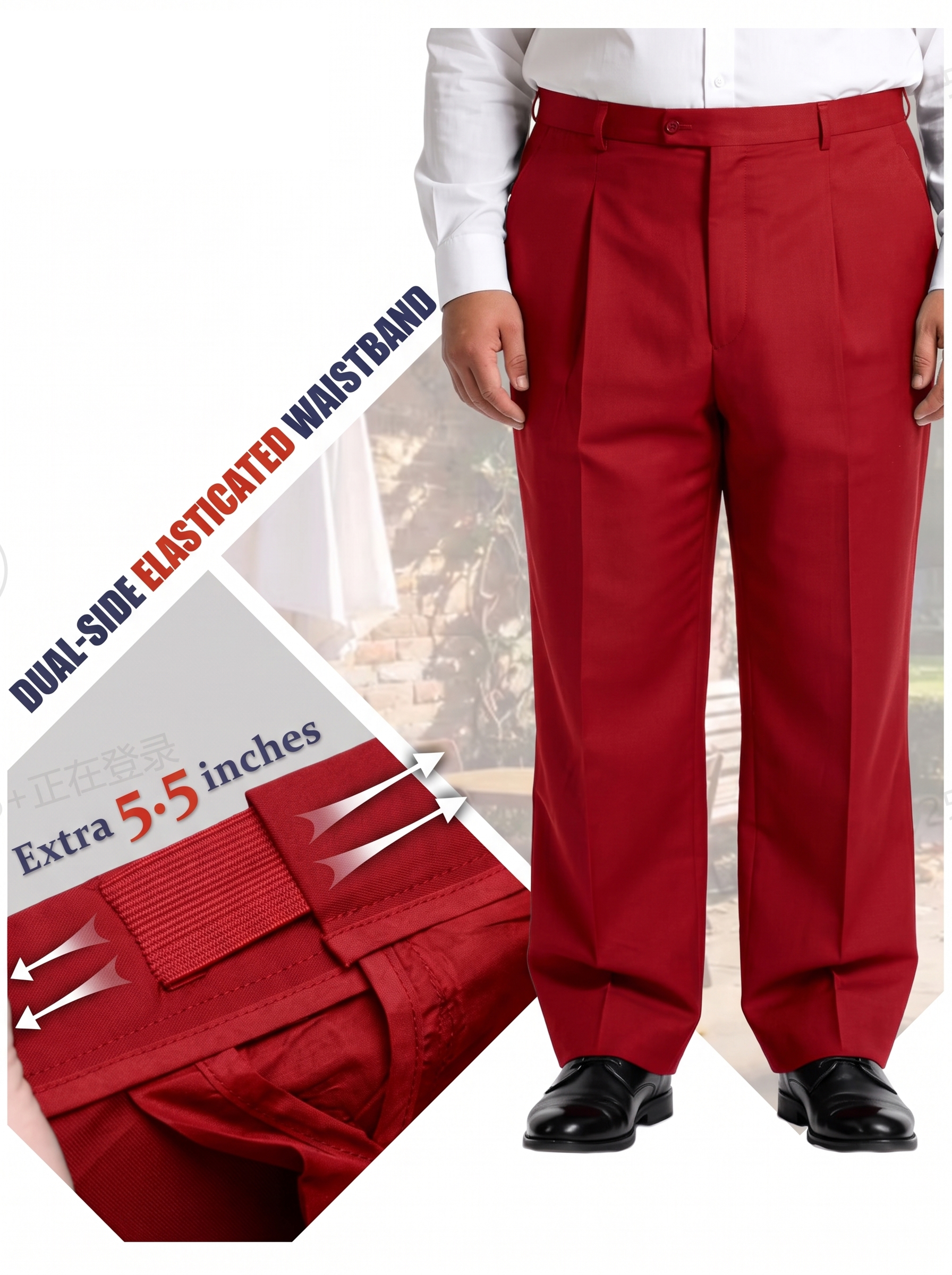 Big and Tall Men's Red Suit Set