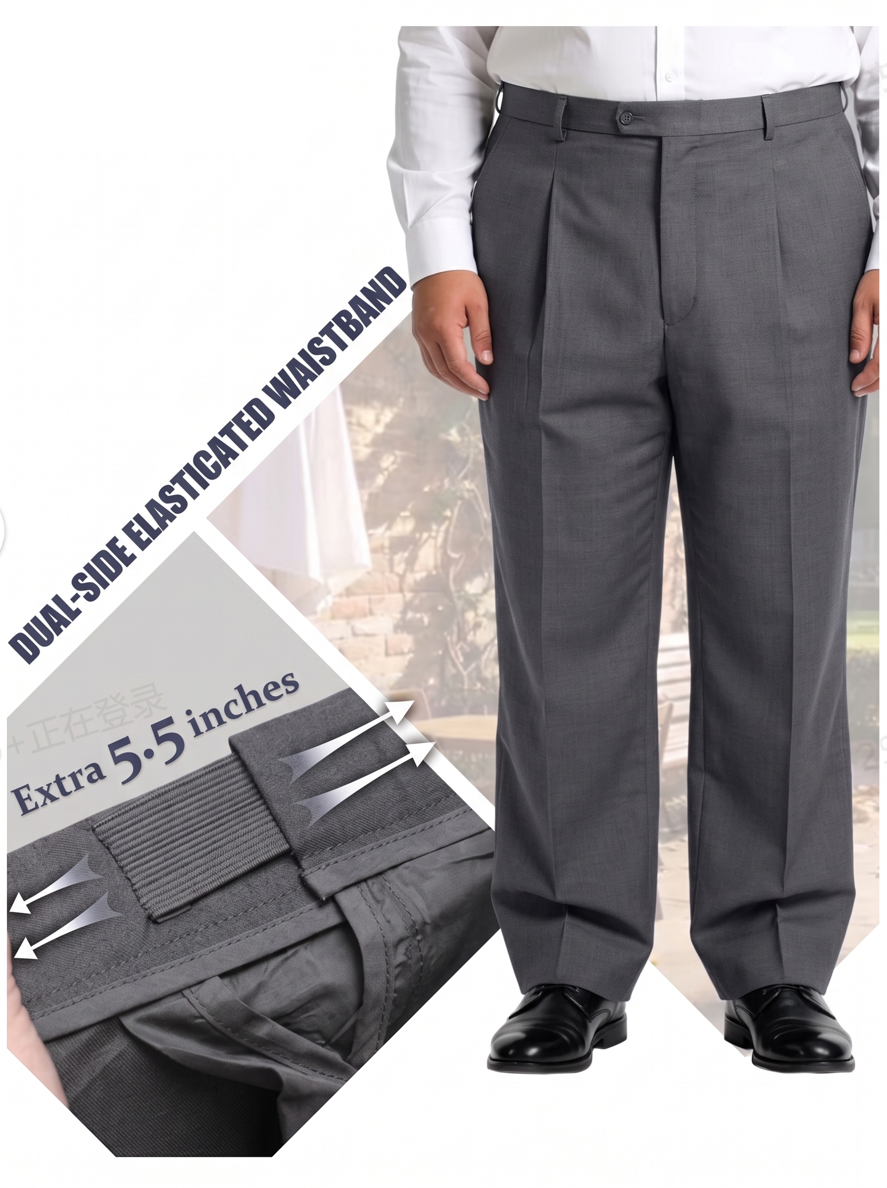 Big and Tall Men's Grey Suit Set