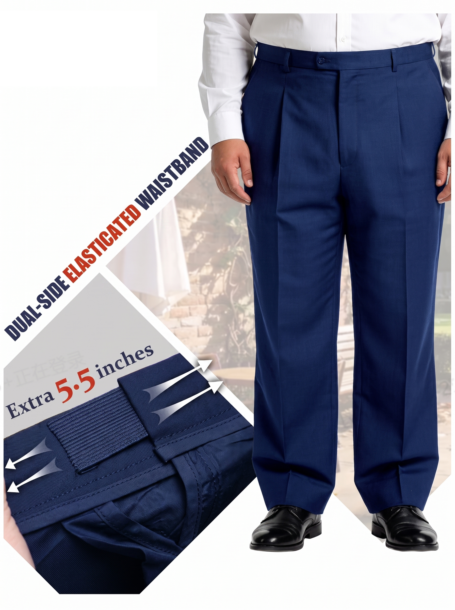Big and Tall Men's Navy Blue Suit Set