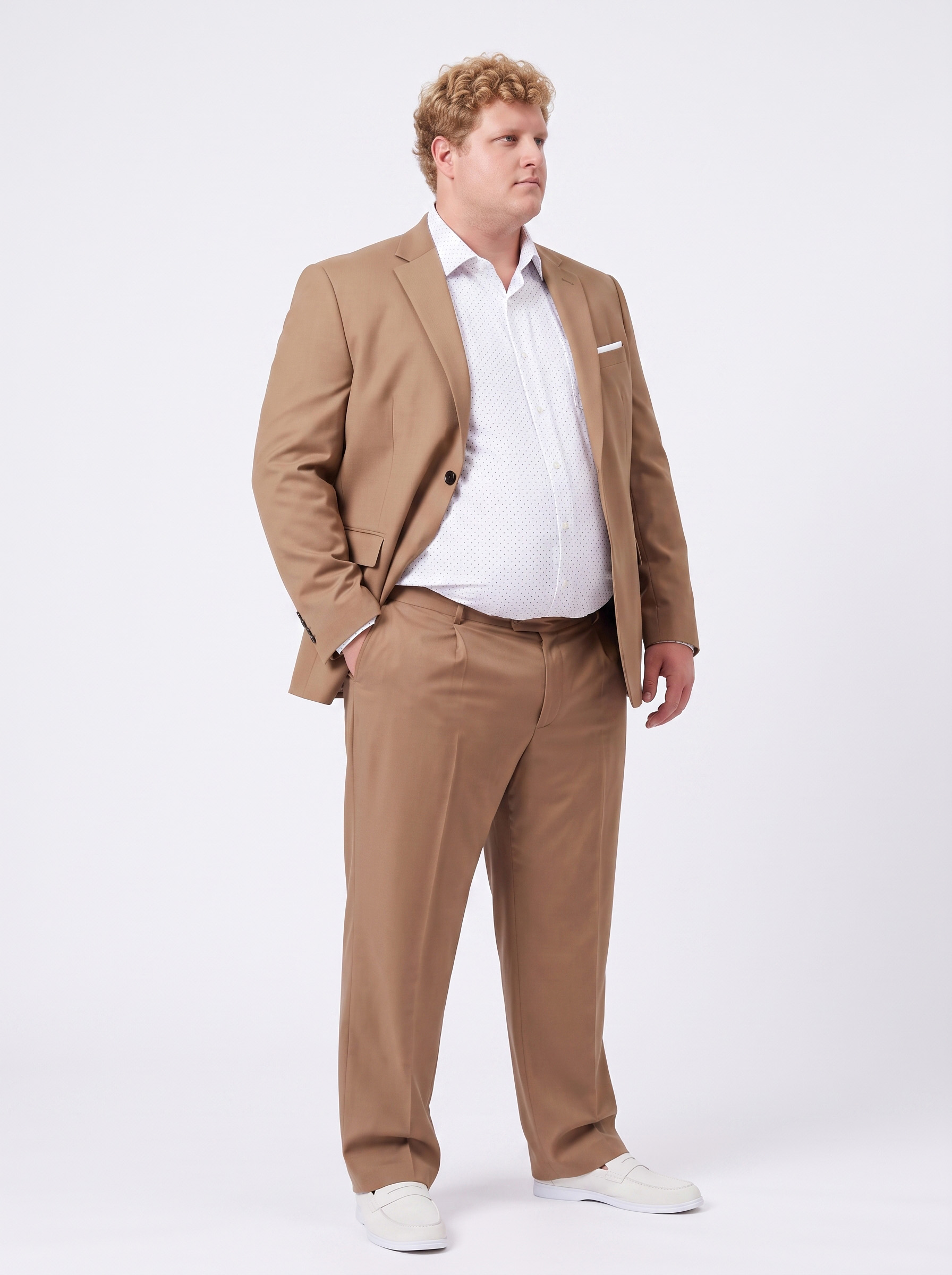 Big and Tall Men's Khaki Suit Set