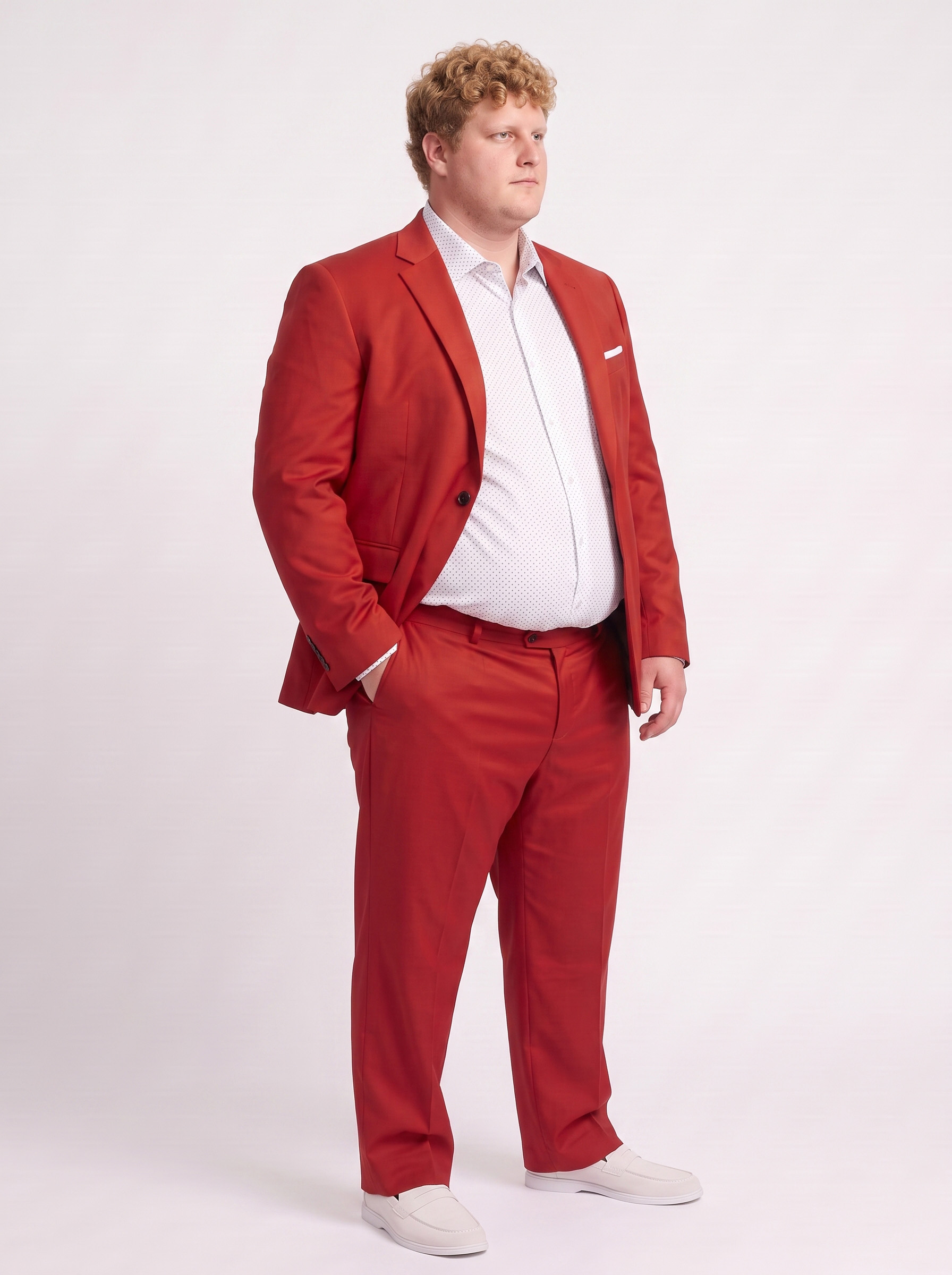 Big and Tall Men's Red Suit Set