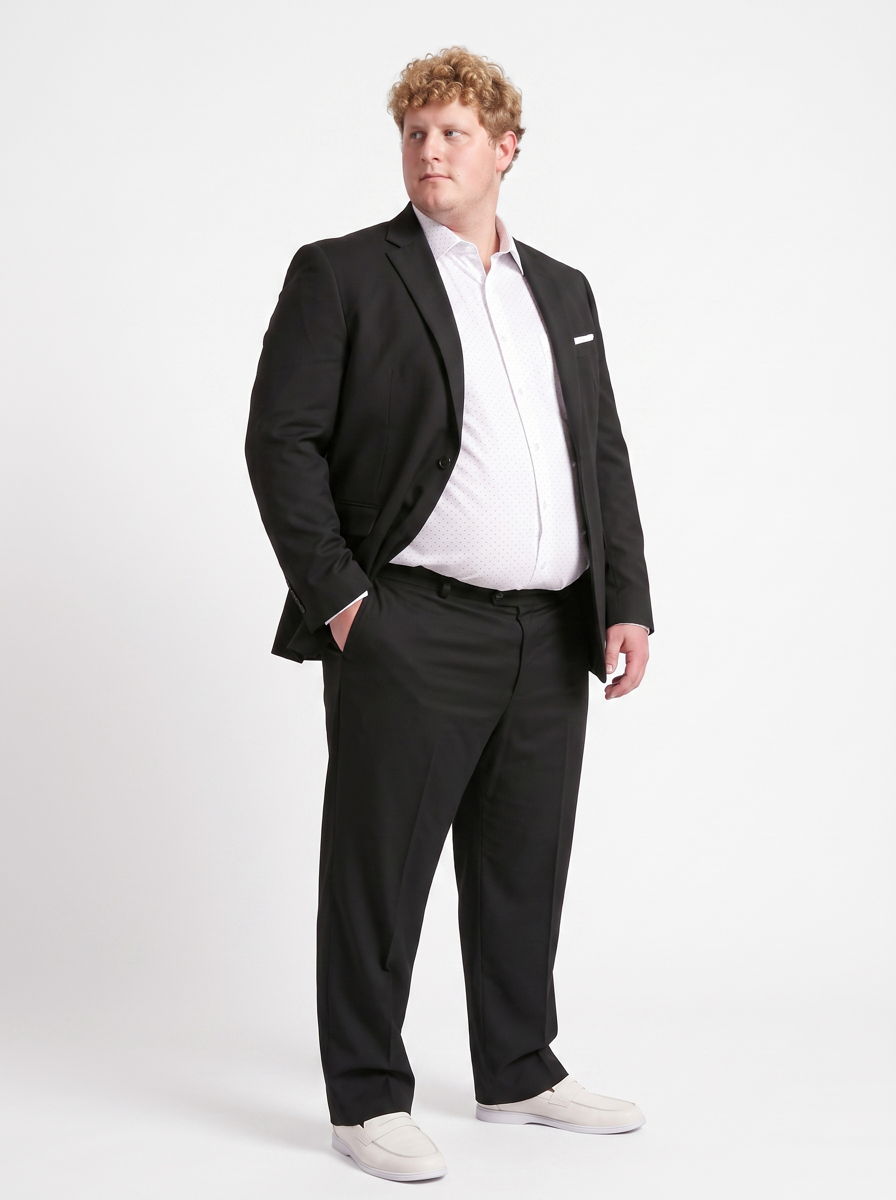Big and Tall Men's Black Suit Set