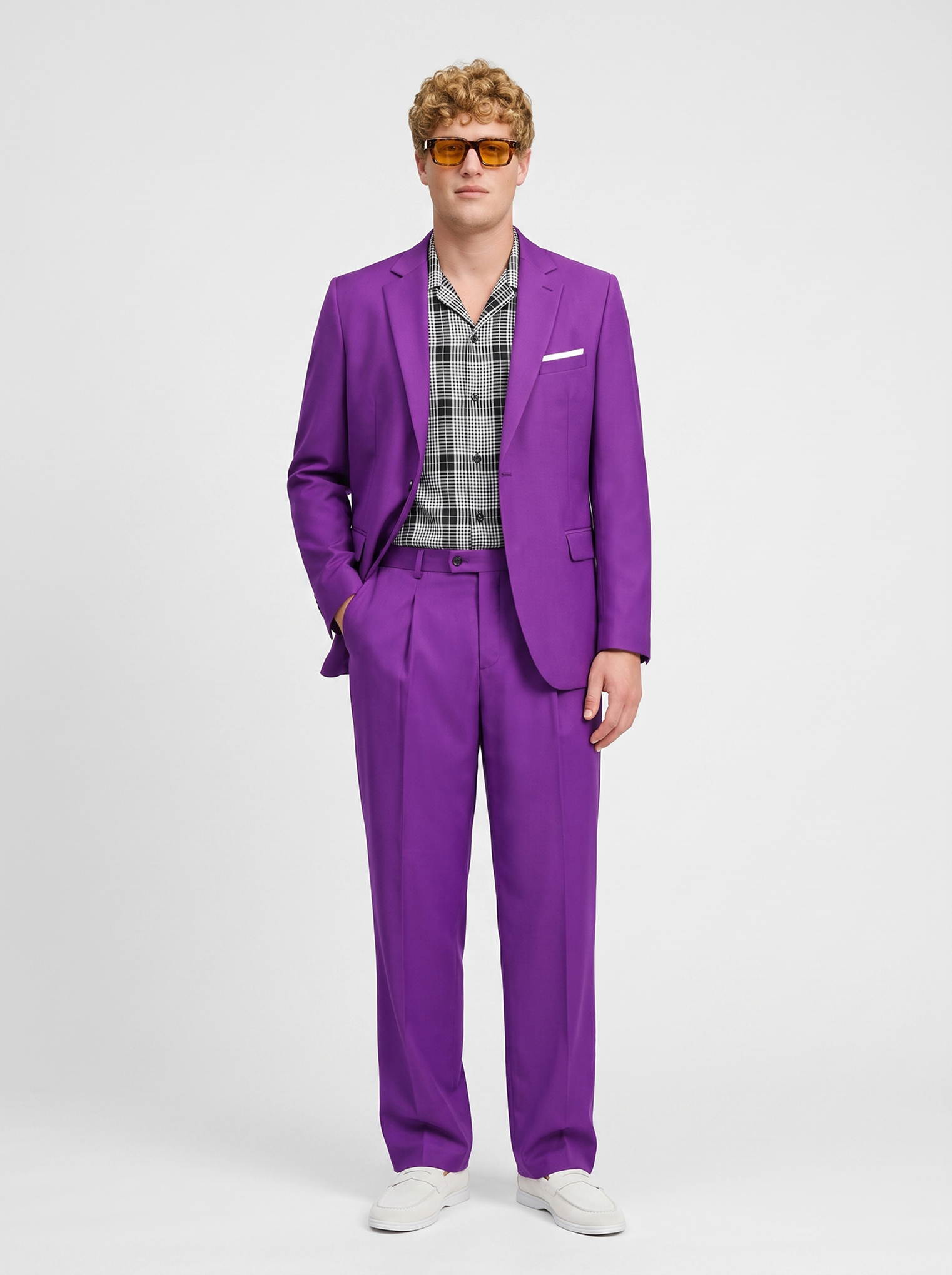 Big and Tall Men's Violet Suit Set