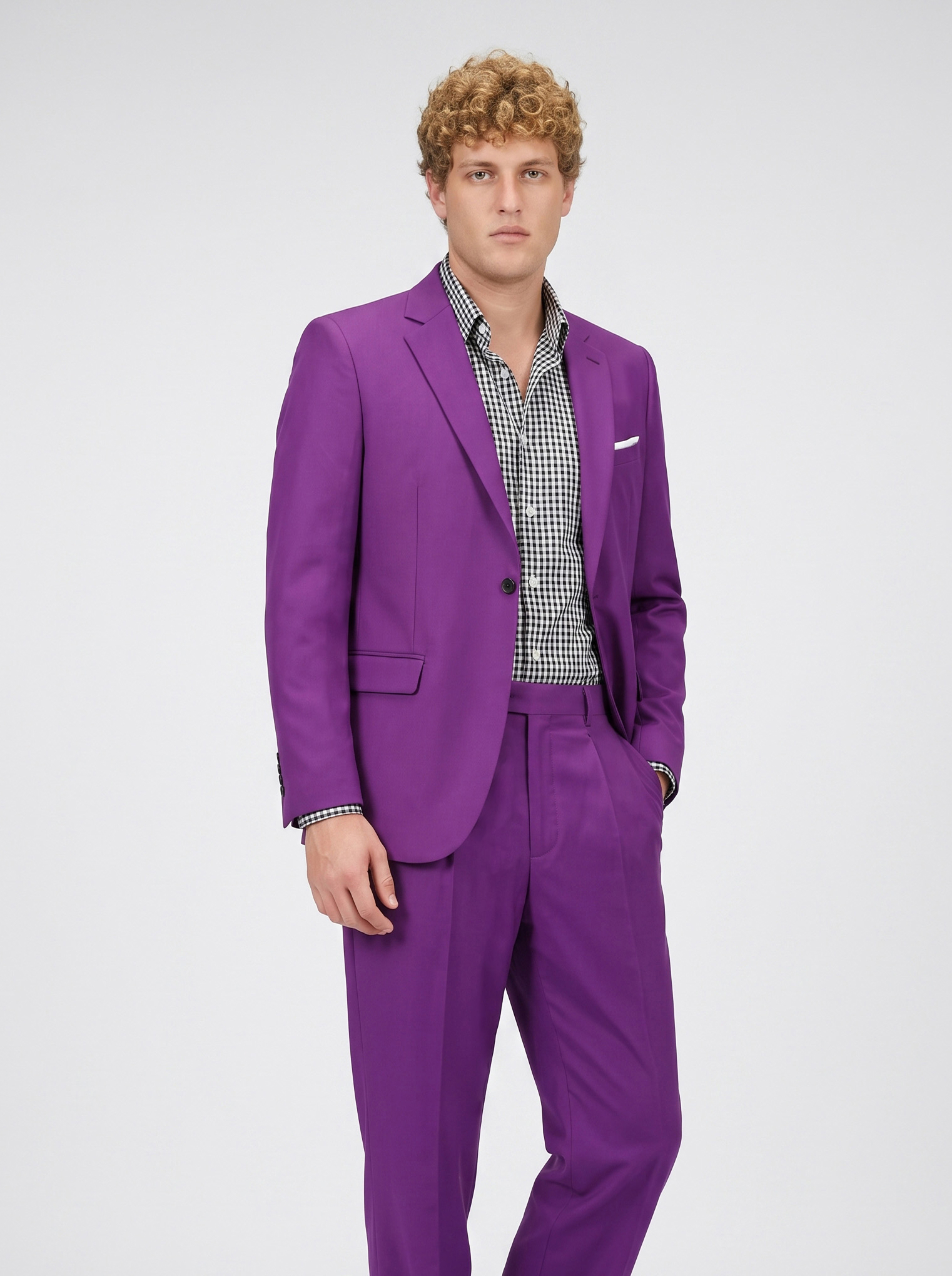 Big and Tall Men's Violet Suit Set