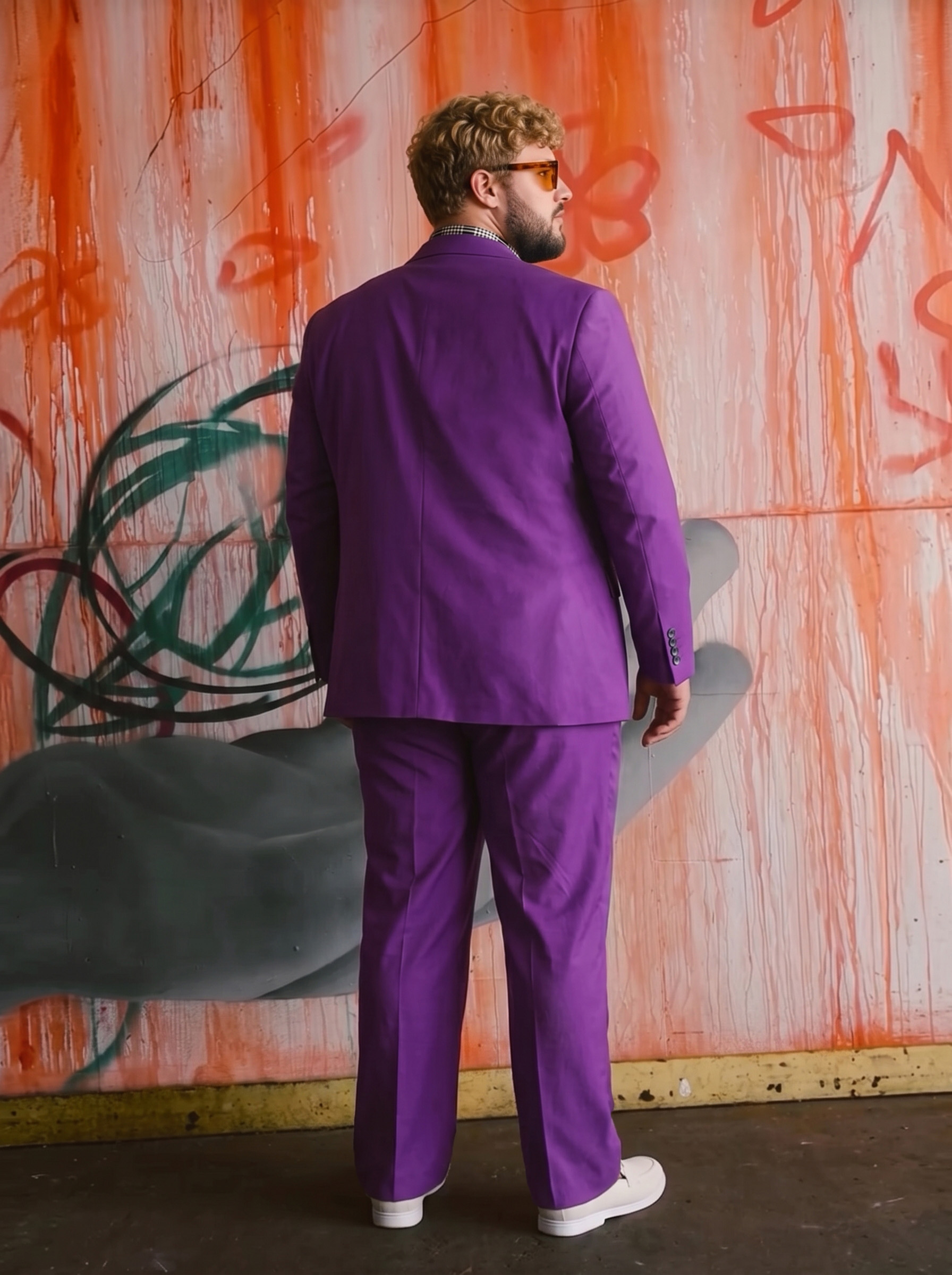 Big and Tall Men's Violet Suit Set