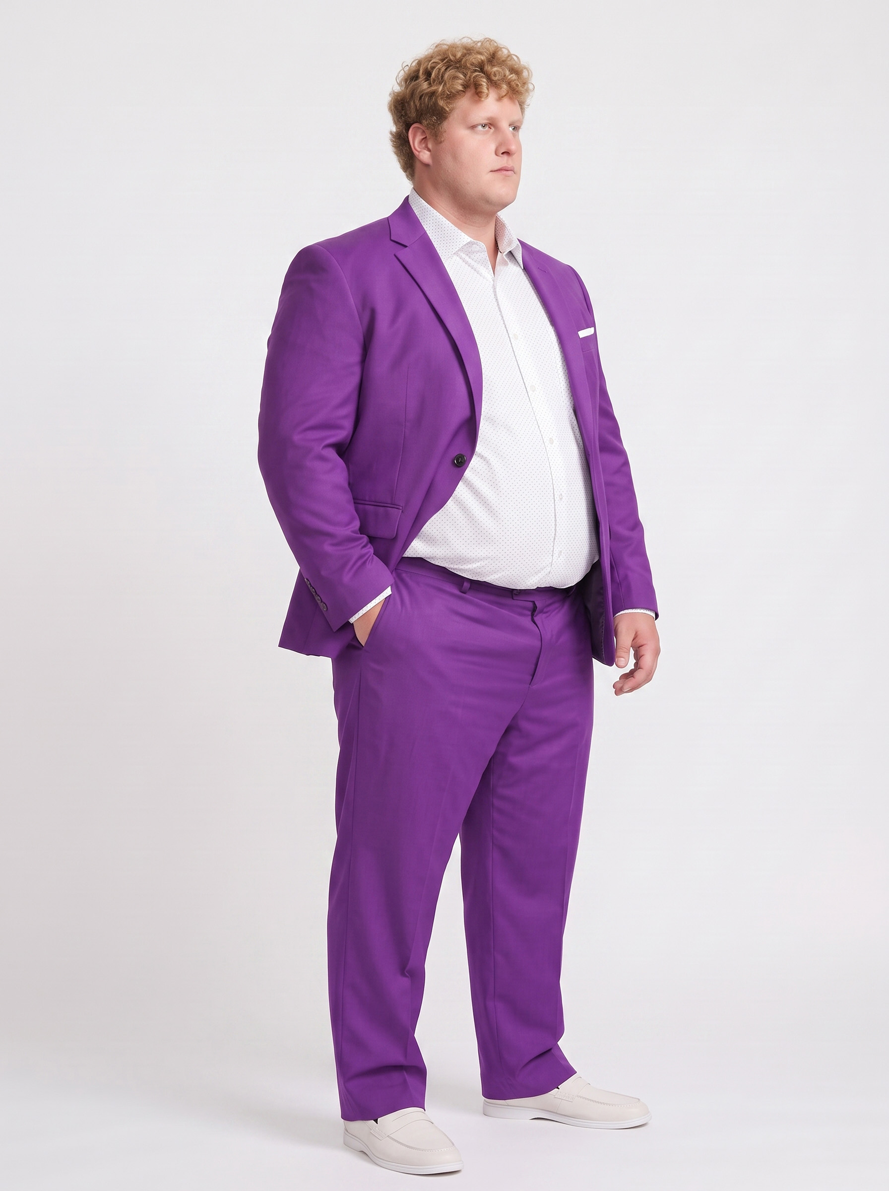 Big and Tall Men's Violet Suit Set