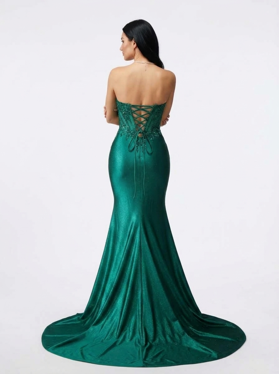 SPU - 608S20LF025 Emerald Corset Mermaid Dress