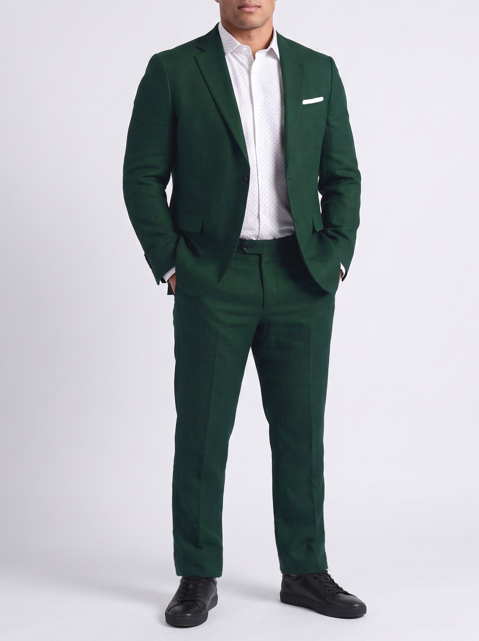 Big and Tall Men's Dark Green Suit Set