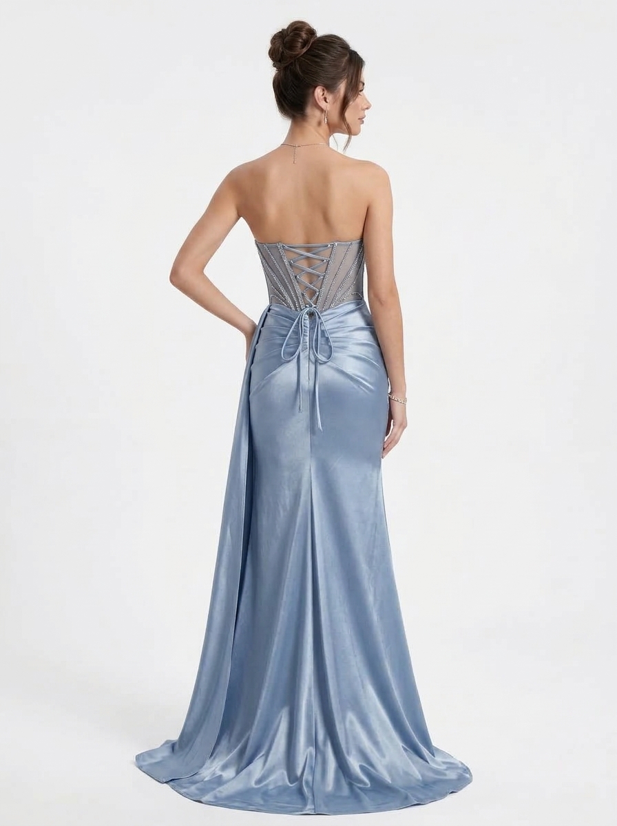 SPU - 608S20LF024 Beaded Corset Slit Evening Collection
