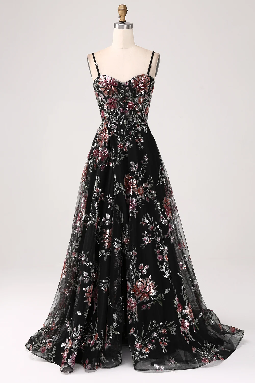 YYYHQ0389 Flower Embroidered Long Prom Dress