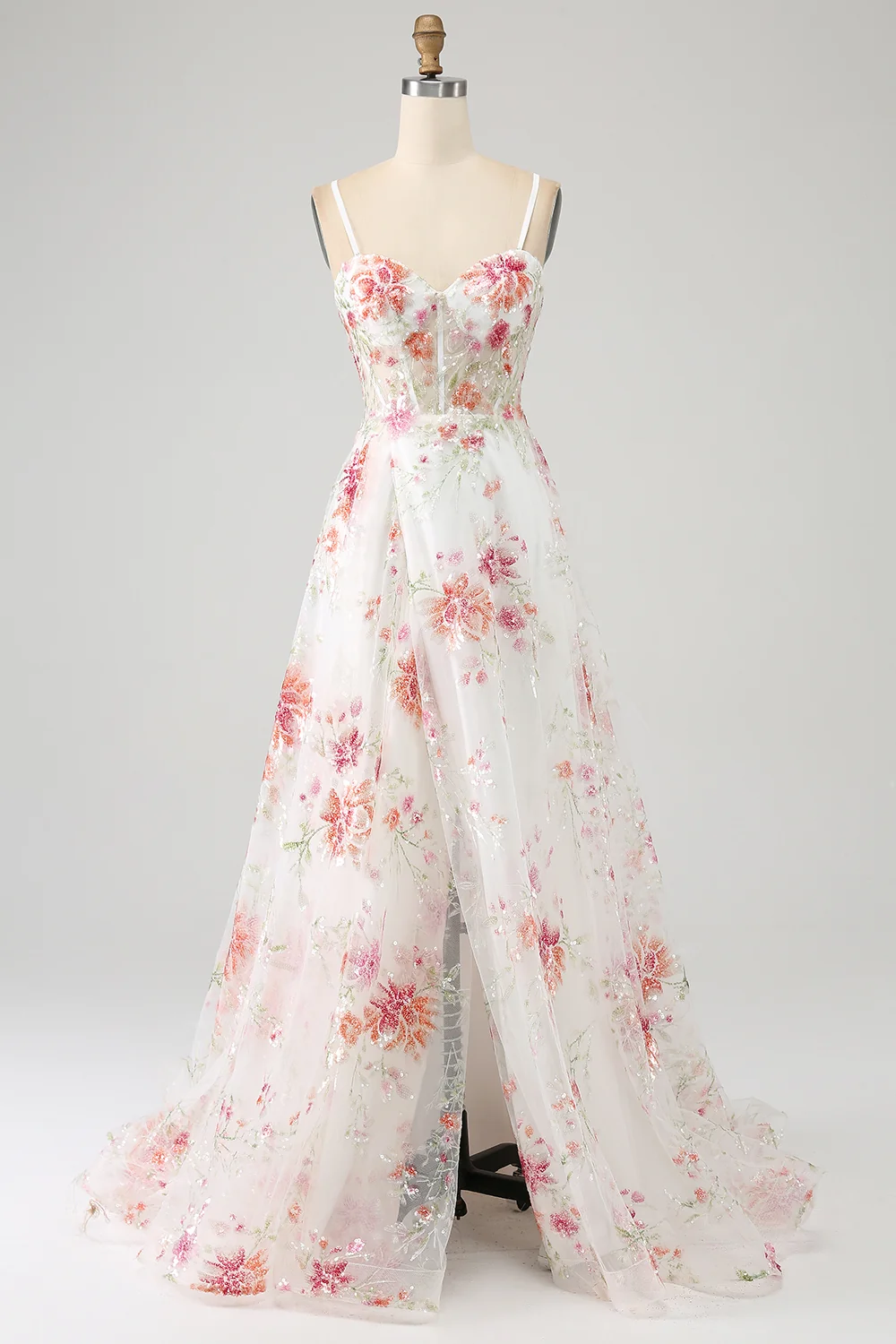 YYYHQ0389 Flower Embroidered Long Prom Dress