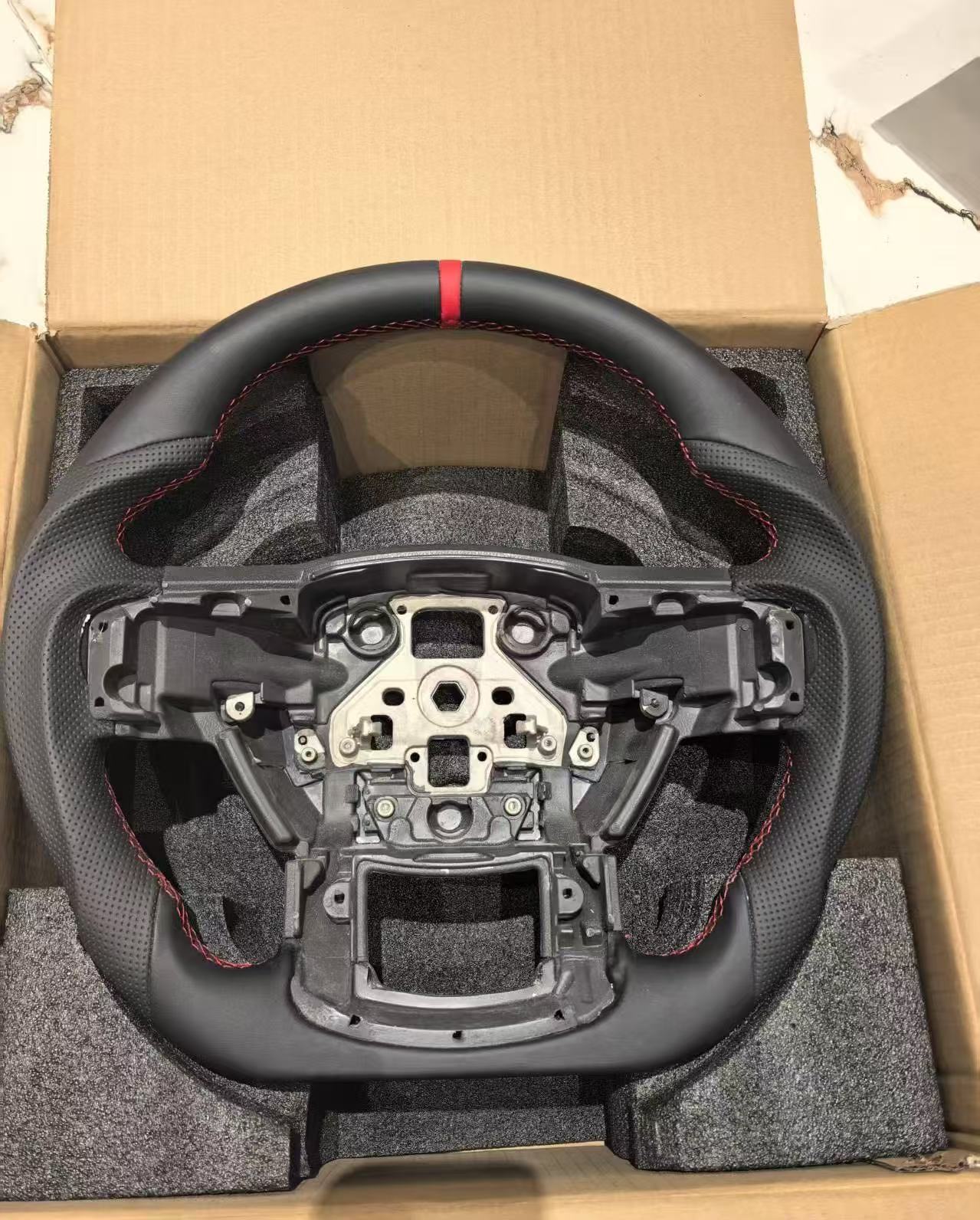 OEM Sport Flat-Bottom Leather Steering Wheel for Ford F-150 & Gen 2 Raptor (2015–2020)