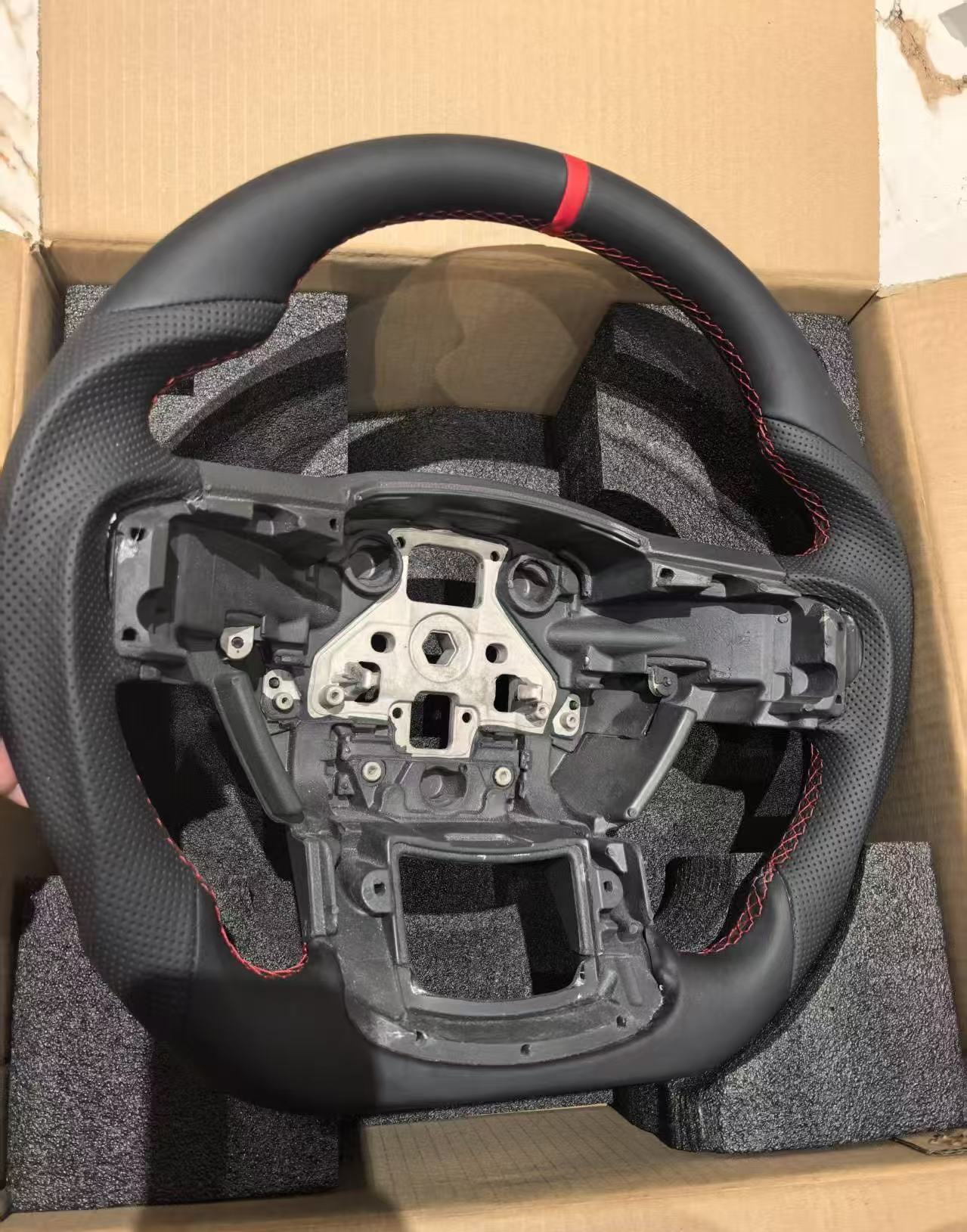 OEM Sport Flat-Bottom Leather Steering Wheel for Ford F-150 & Gen 2 Raptor (2015–2020)