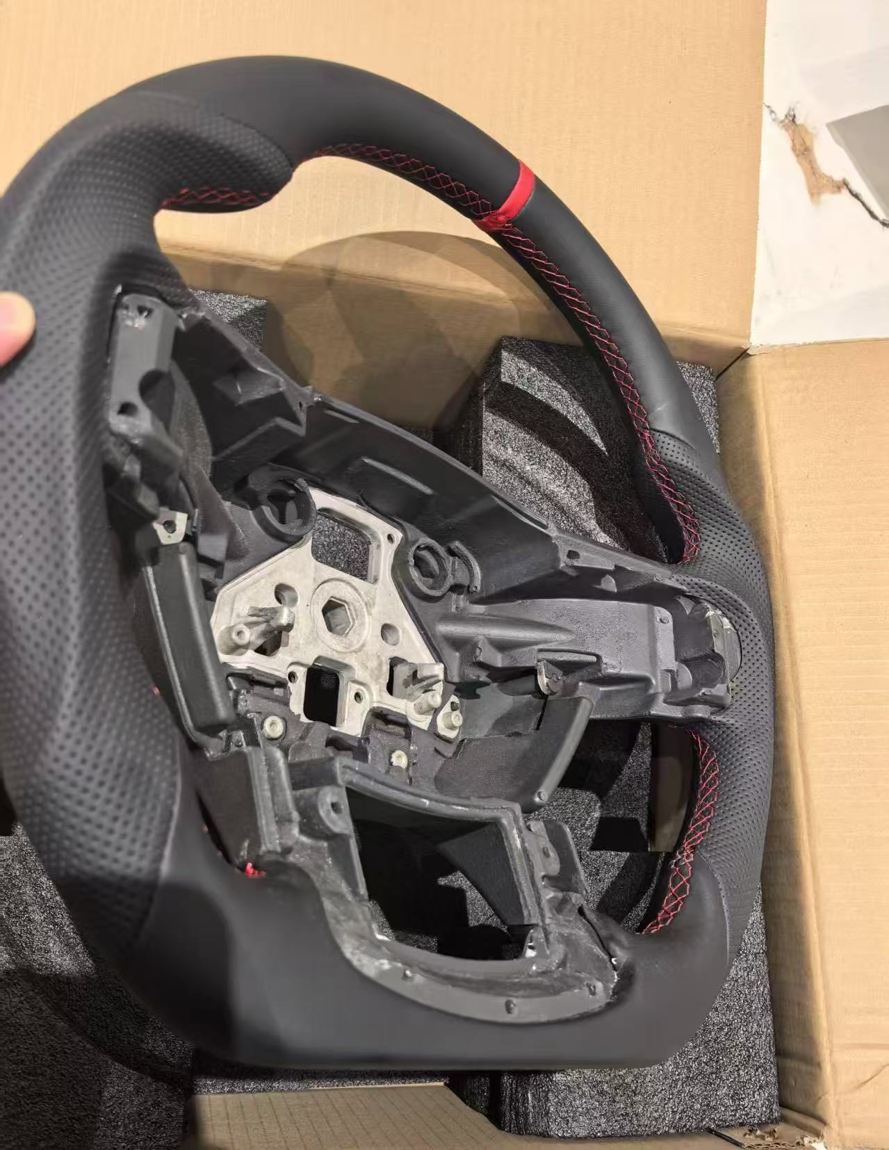 OEM Sport Flat-Bottom Leather Steering Wheel for Ford F-150 & Gen 2 Raptor (2015–2020)