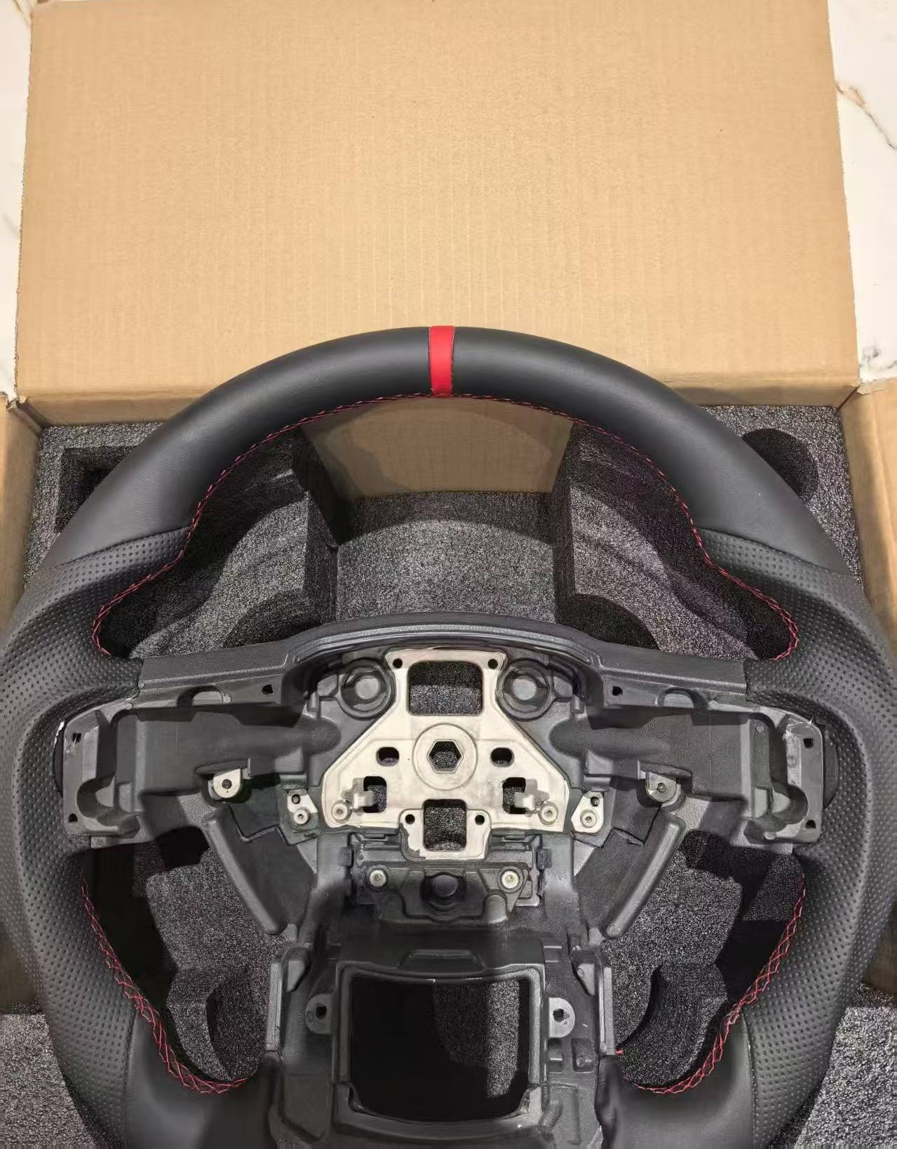 OEM Sport Flat-Bottom Leather Steering Wheel for Ford F-150 & Gen 2 Raptor (2015–2020)