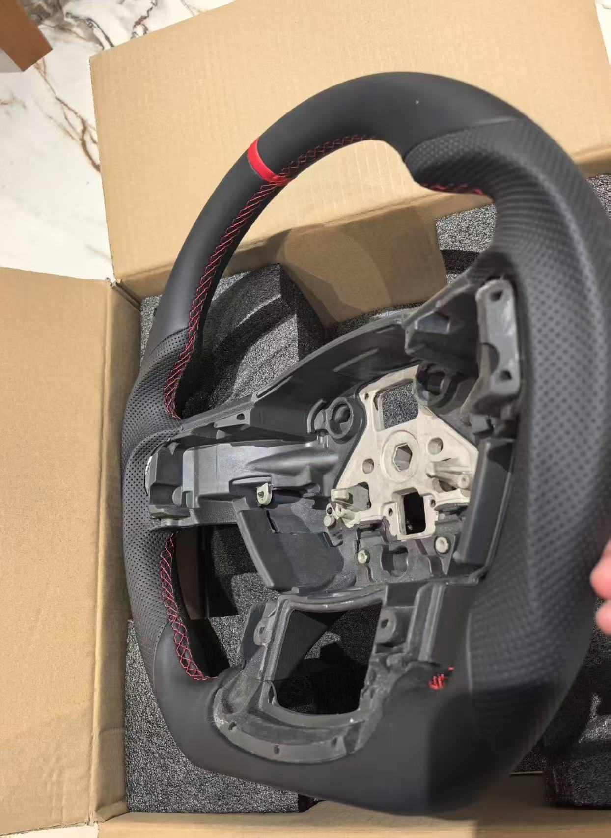 OEM Sport Flat-Bottom Leather Steering Wheel for Ford F-150 & Gen 2 Raptor (2015–2020)