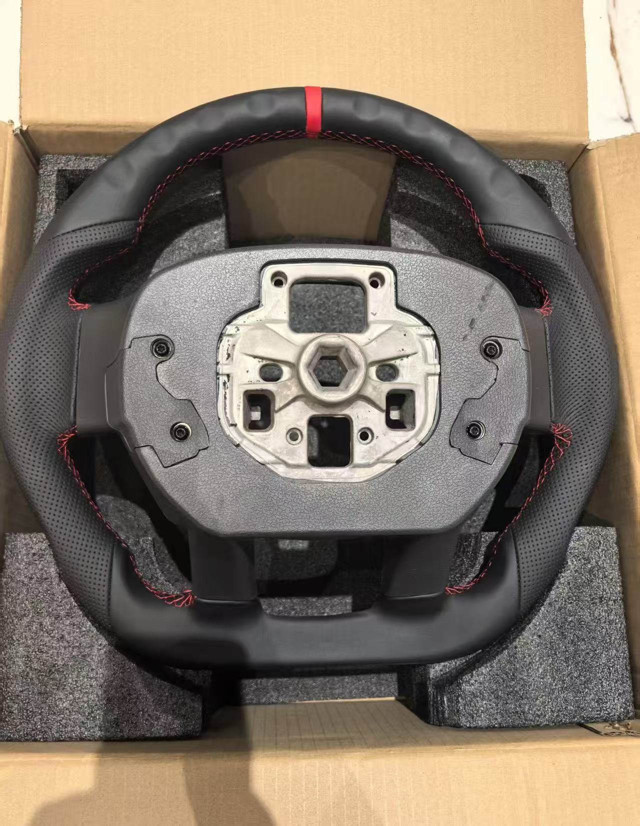 OEM Sport Flat-Bottom Leather Steering Wheel for Ford F-150 & Gen 2 Raptor (2015–2020)