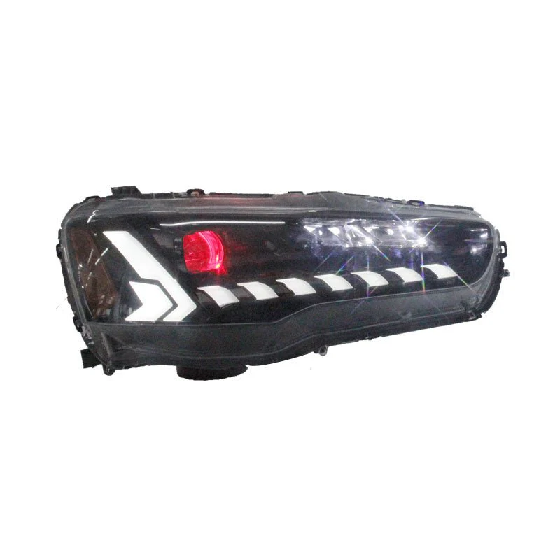 08-18 Mitsubishi Lancer / EVO LED Clear Projector Headlights Assembly With Sequential Turn Signal