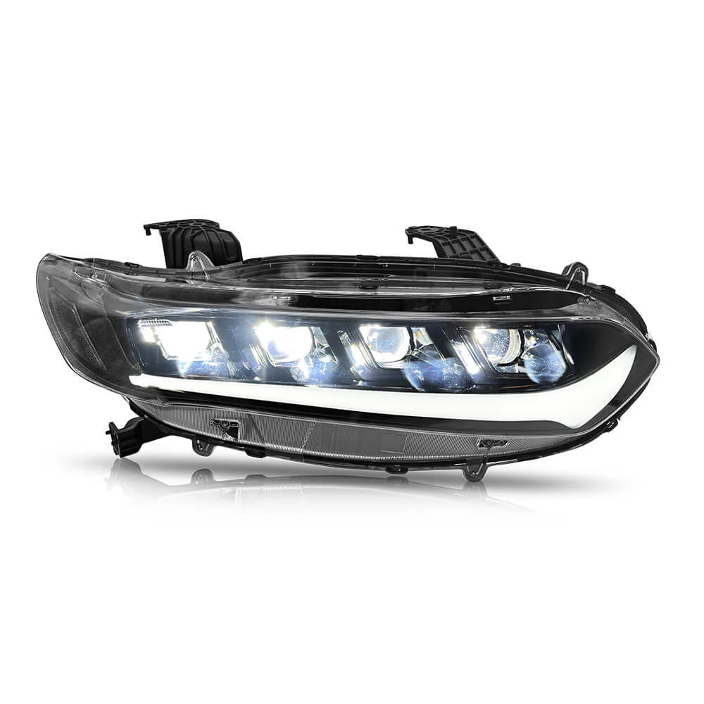 18-20 Honda Accord 10th Gen Sedan Clear White LED Projector Headlights Assembly With Sequential Turn Signal