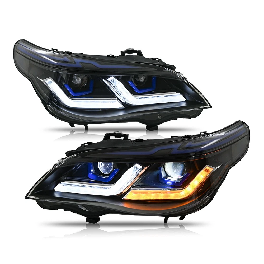 Full LED Headlights For BMW E60 E61 523i 530i 2005-2010 DRL Sequential Assembly