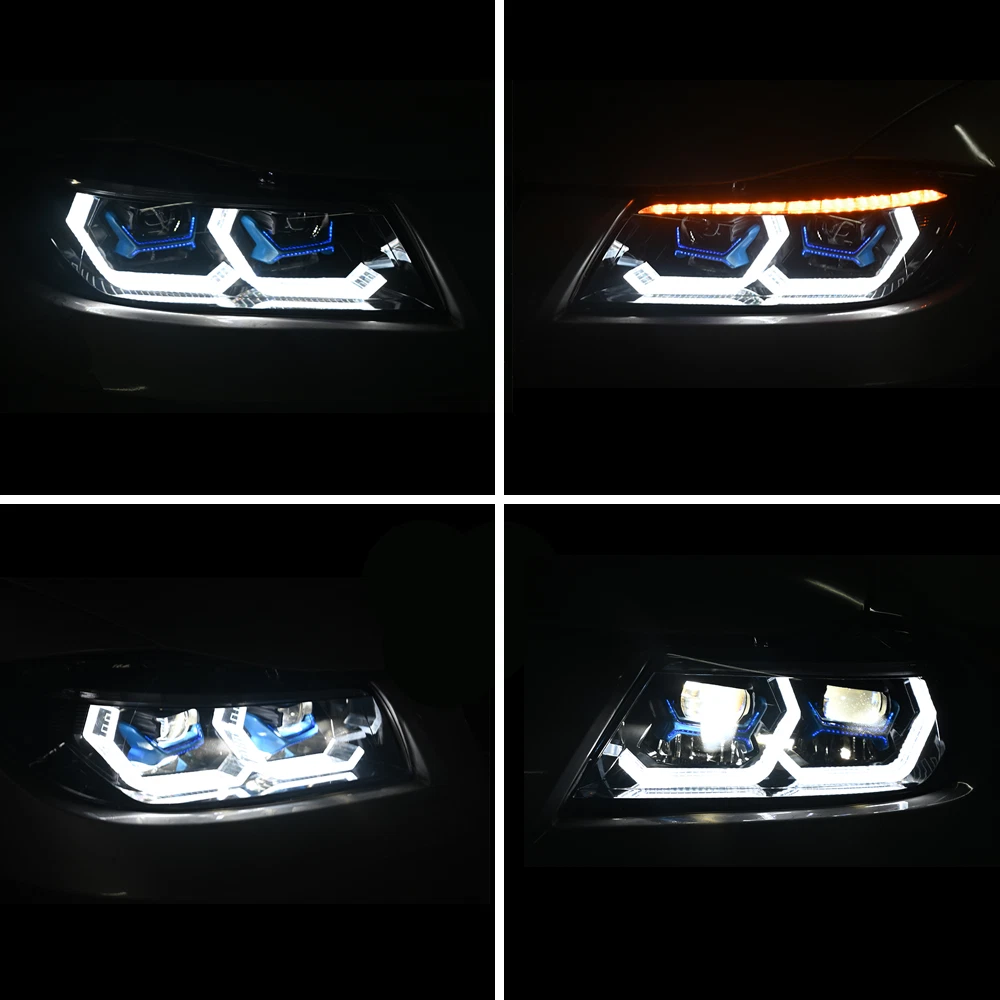 Full LED Headlights For 2009-2012 BMW 3 Series E90 E91 Halogen Headlamp Assembly