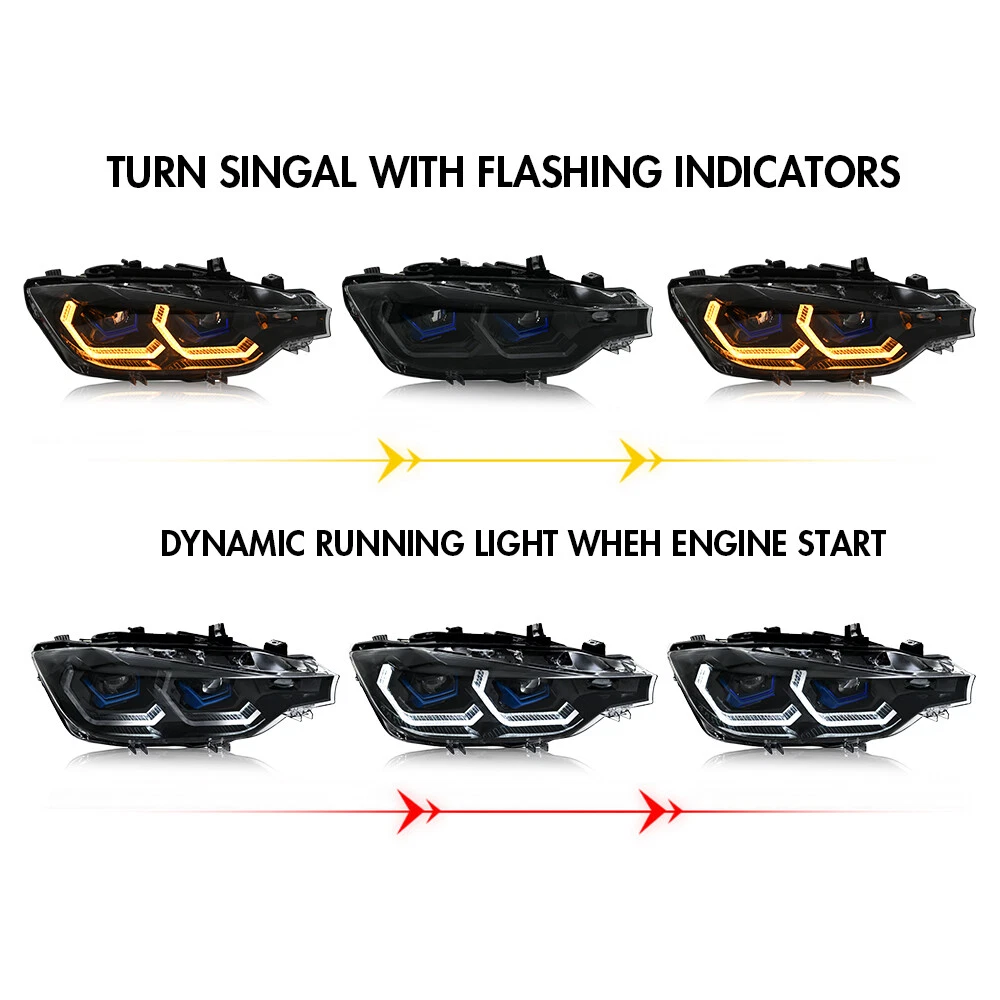 LED Headlight For 2012-2015 BMW 3 Series F30 F31 Halogen Upgrade LED Front Lamps