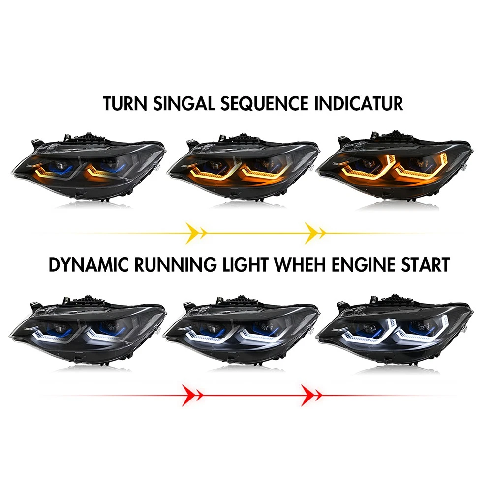 Full LED Headlight Headlamp For BMW 2 Series F22 F23 2014-2019 w/Start Animation