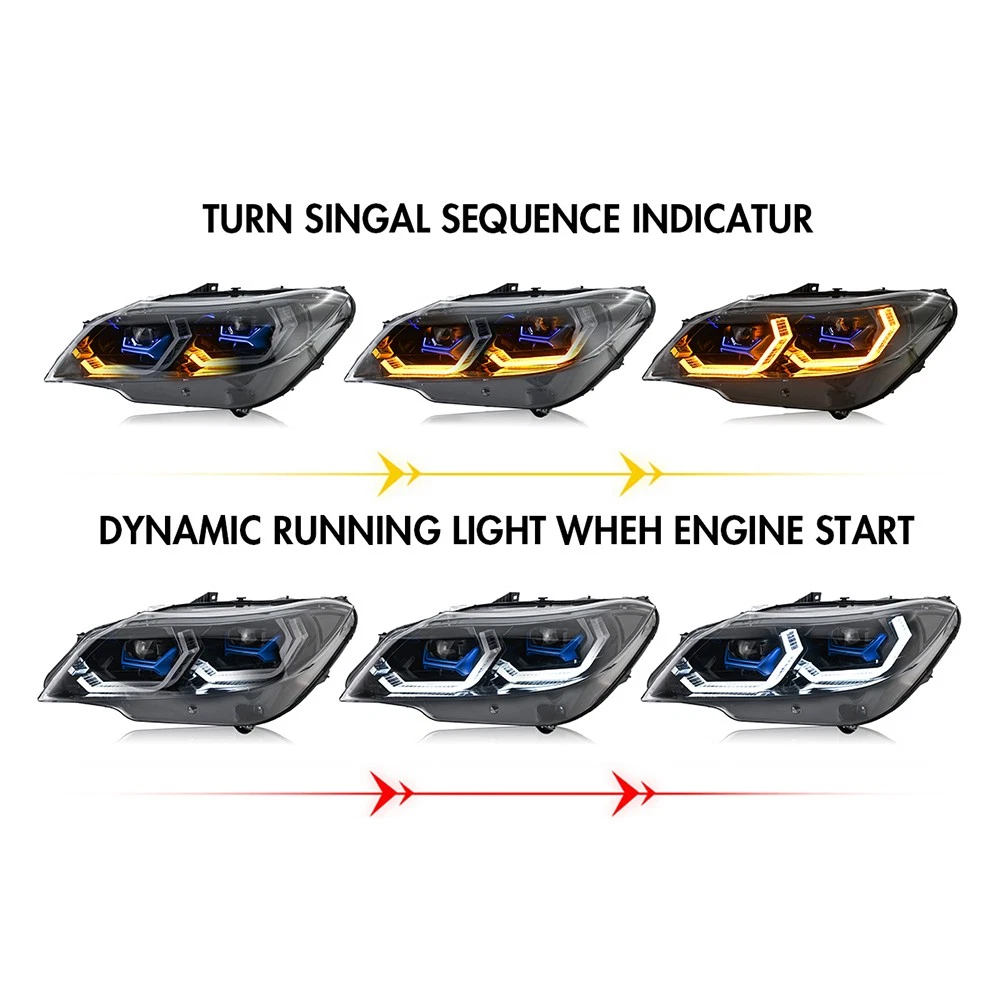 LED Headlights Assembly For BMW Z4 E89 2009-2016 Turn Signal Dynamic Headlamp