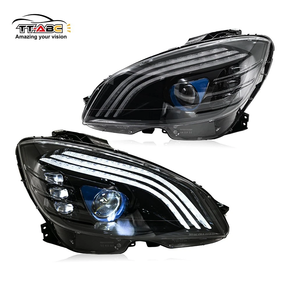 Full LED Headlights For Benz W204 C-Class C300 2008-2011 Sequential Head Lamps