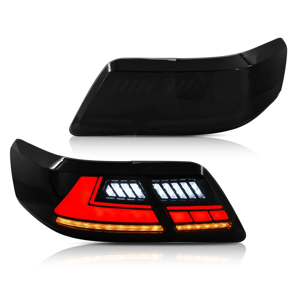 Left&Right LED Tail Lights For 2007-2011 Toyota Camry CE XLE Smoked Rear Lamps