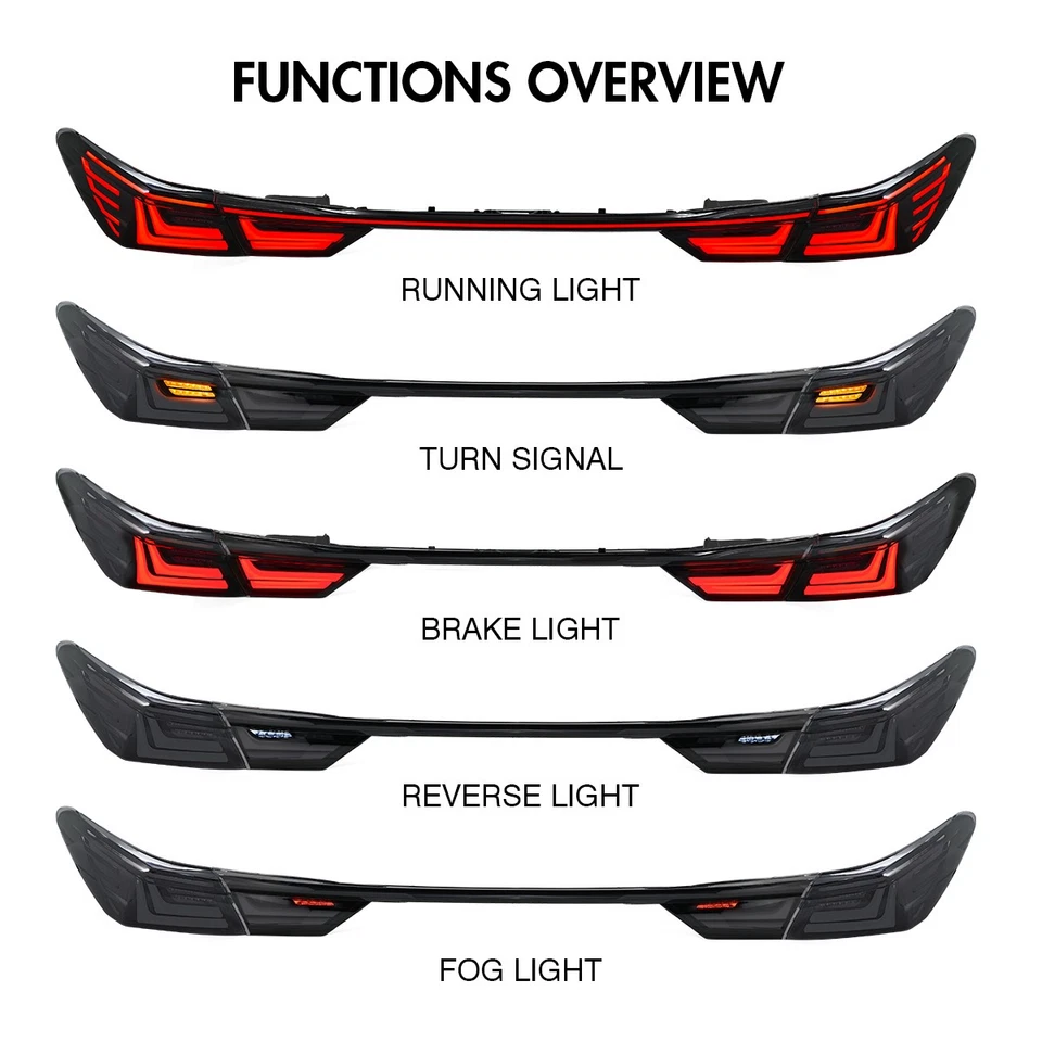 LED Tail Lights & Trunk Bar Fit for Toyota Camry 2018-2023 Animation Rear Lamps