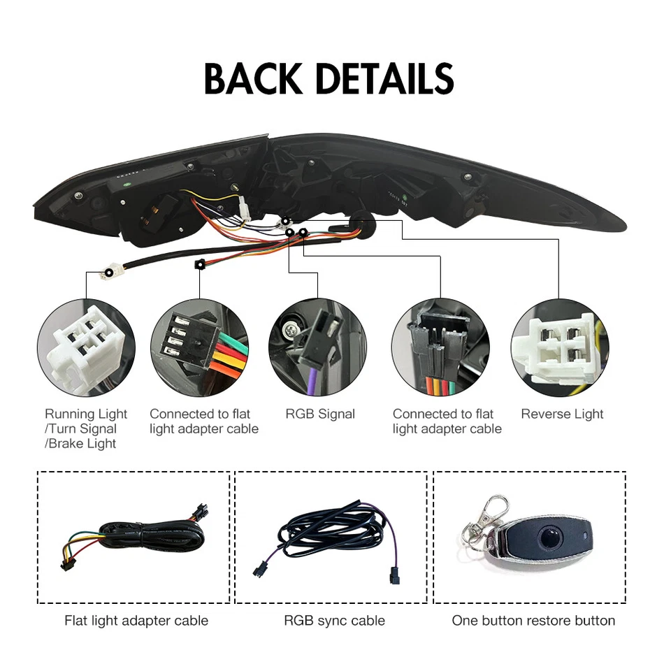 Smoked Lens RGB LED Tail Lights for 2018-2024 Toyota Camry Sedan Rear Taillamps