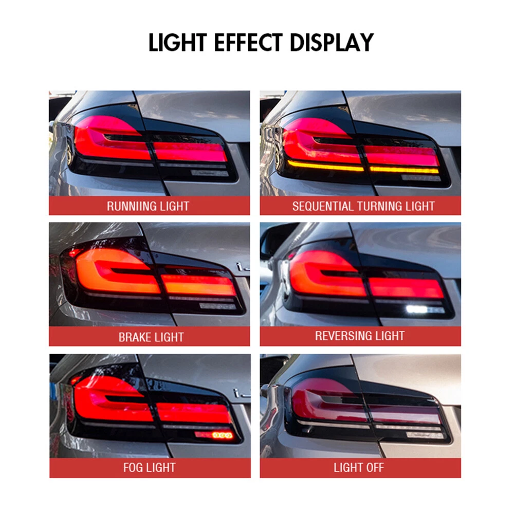 For BMW 5 Series F10 F18 2011-2017 LED Tail Light Rear Sequential Signal Lamp