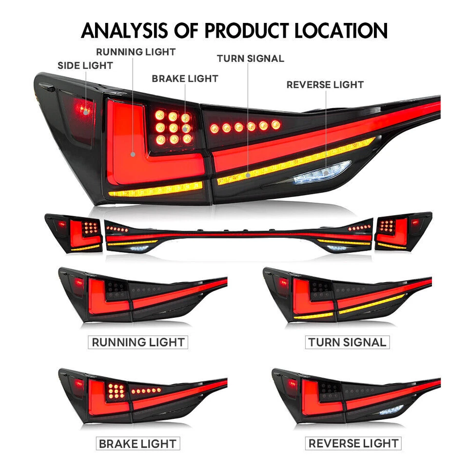 LED Tail Lights For Lexus GS 200t 350 450h F 2012-2020 Rear Lamps Sequential