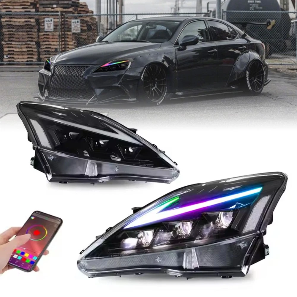 RGB LED Headlights For 2006-20123 Lexus IS250 IS350 Sequential Signal Assembly