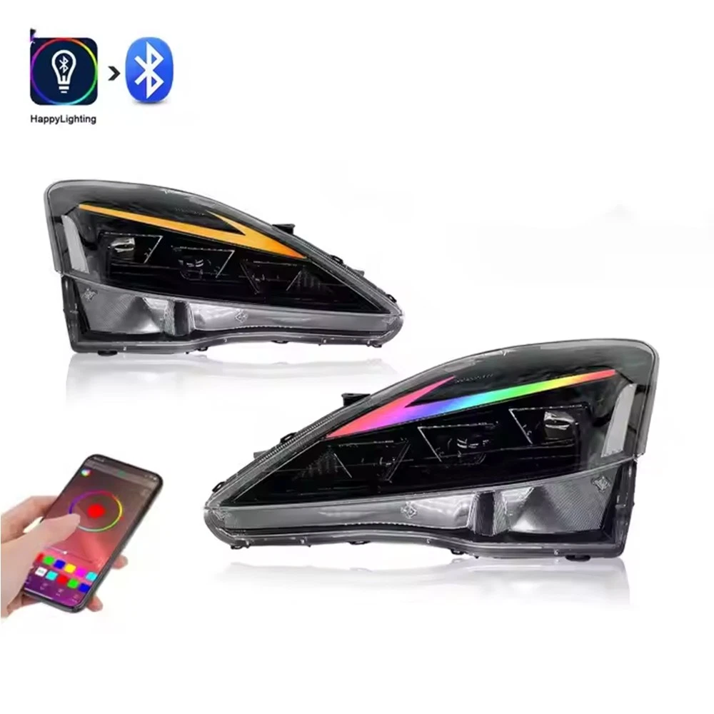 RGB Full LED Headlights For 2006-2013 Lexus IS250 IS350 ISF Sedan DRL Animation