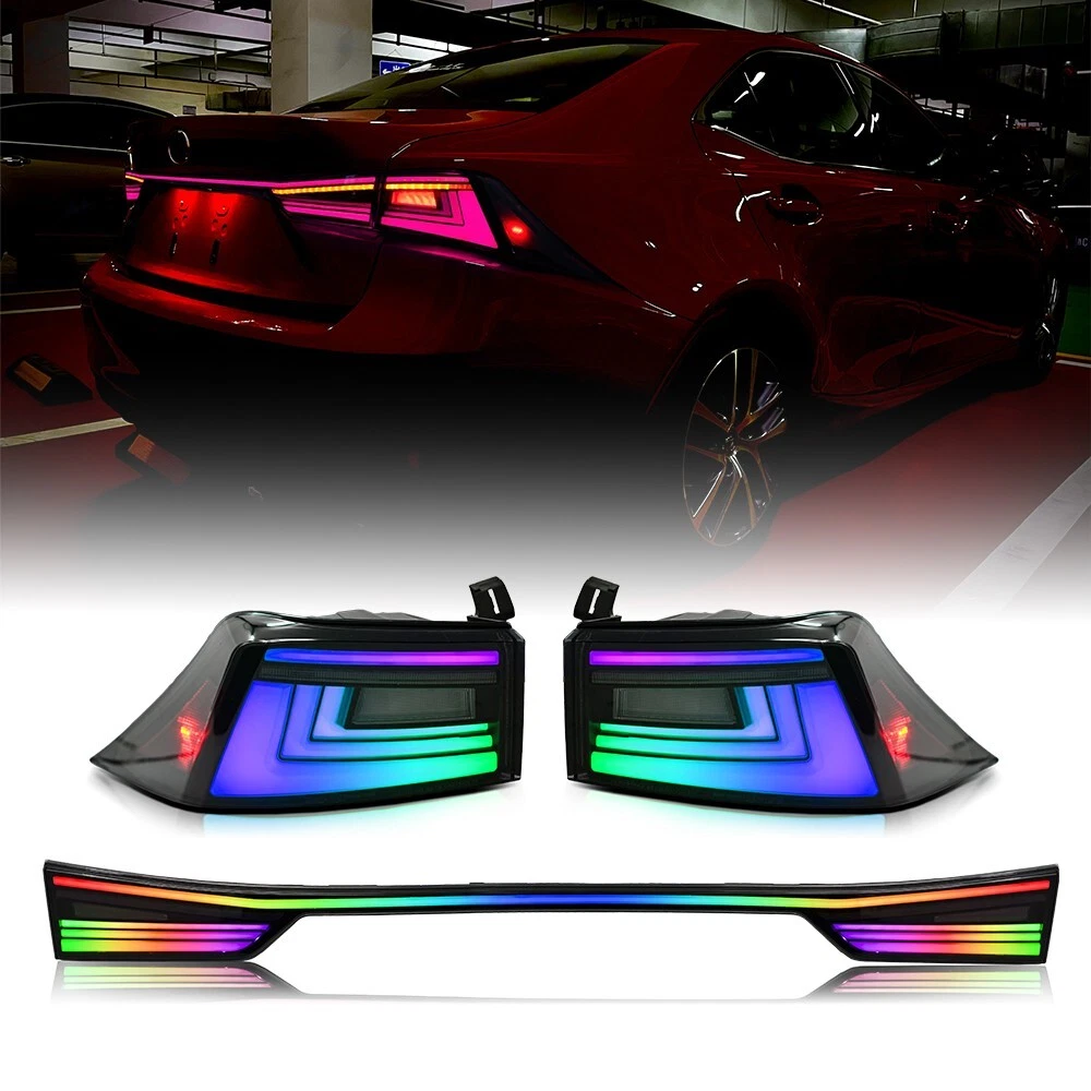 For Lexus IS250 300H 350 F 2014-2020 RGB LED Tail Lights Rear Lamps Left Right