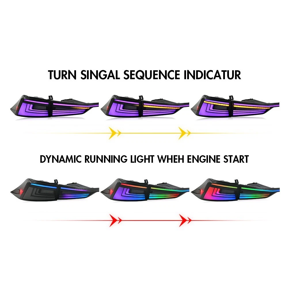 RGB LED Tail Lights For 2014-2020 Lexus IS250 IS300 IS350 IS200T &Center Lamp