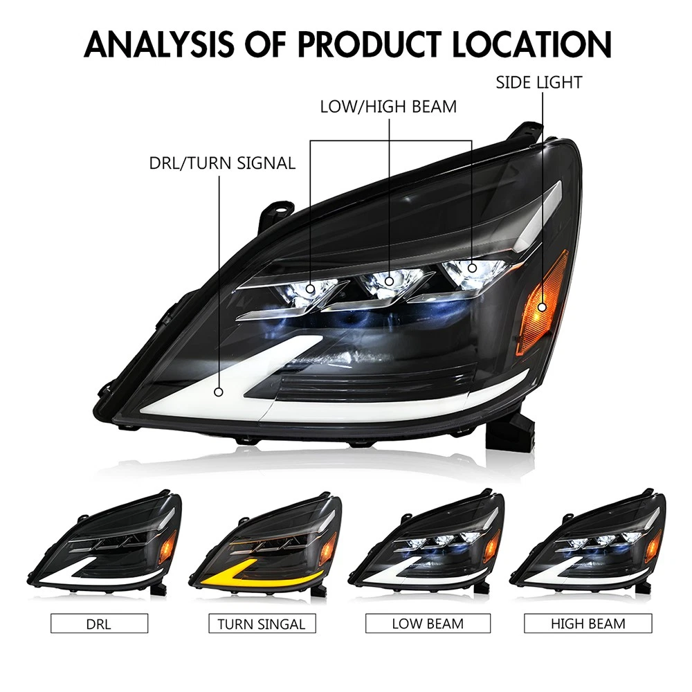 Pair LED Headlight For Lexus GX470 2003-2008 Sequential Front Lamps Upgrade Kit