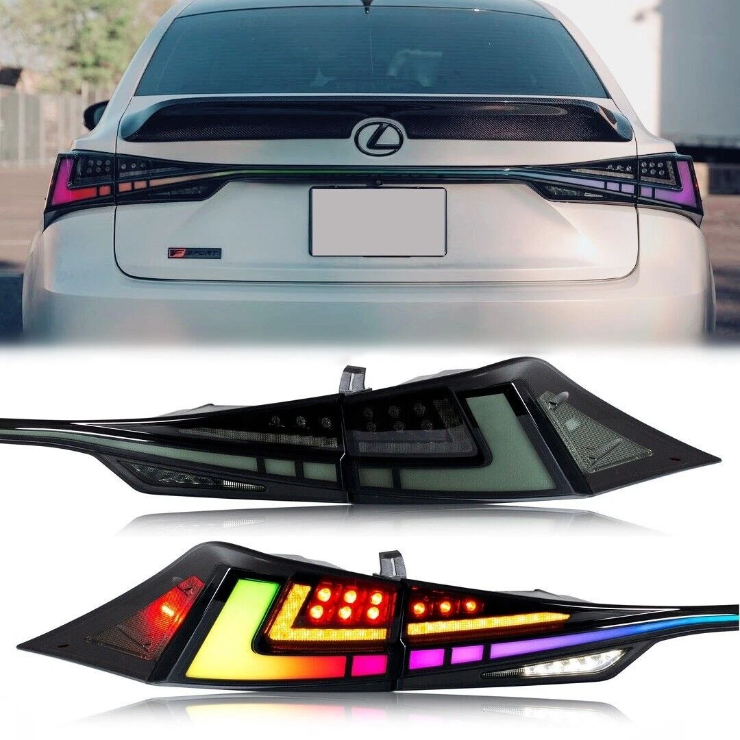 RGB Tail Lights For Lexus IS250 IS300 IS350 ISF 2014-2020 w/ Middle Light 3Pcs